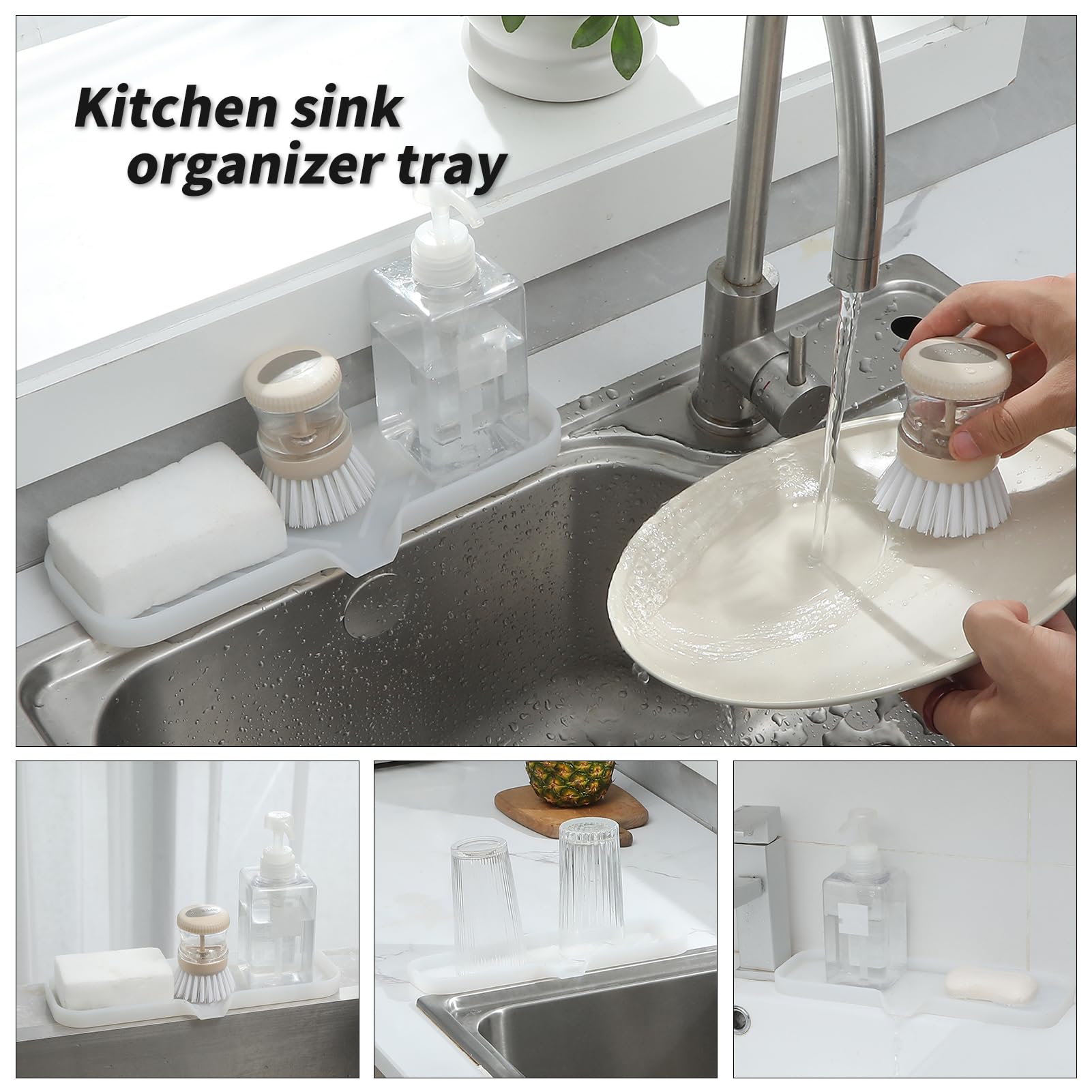 Silicone Soap Dish with Drain Spout