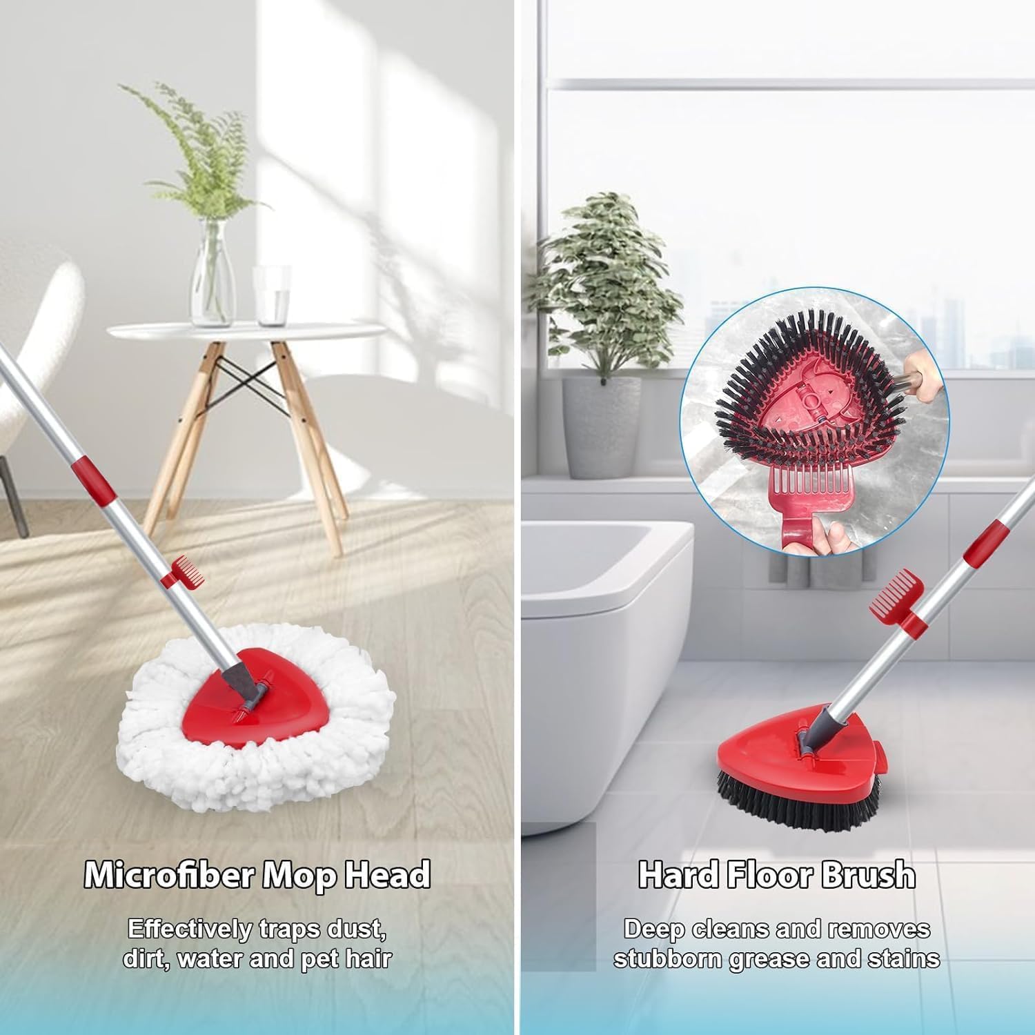 2 Pack Spin Mop Heads Replacement Compatible with O Cedar EasyWring 1Tank
