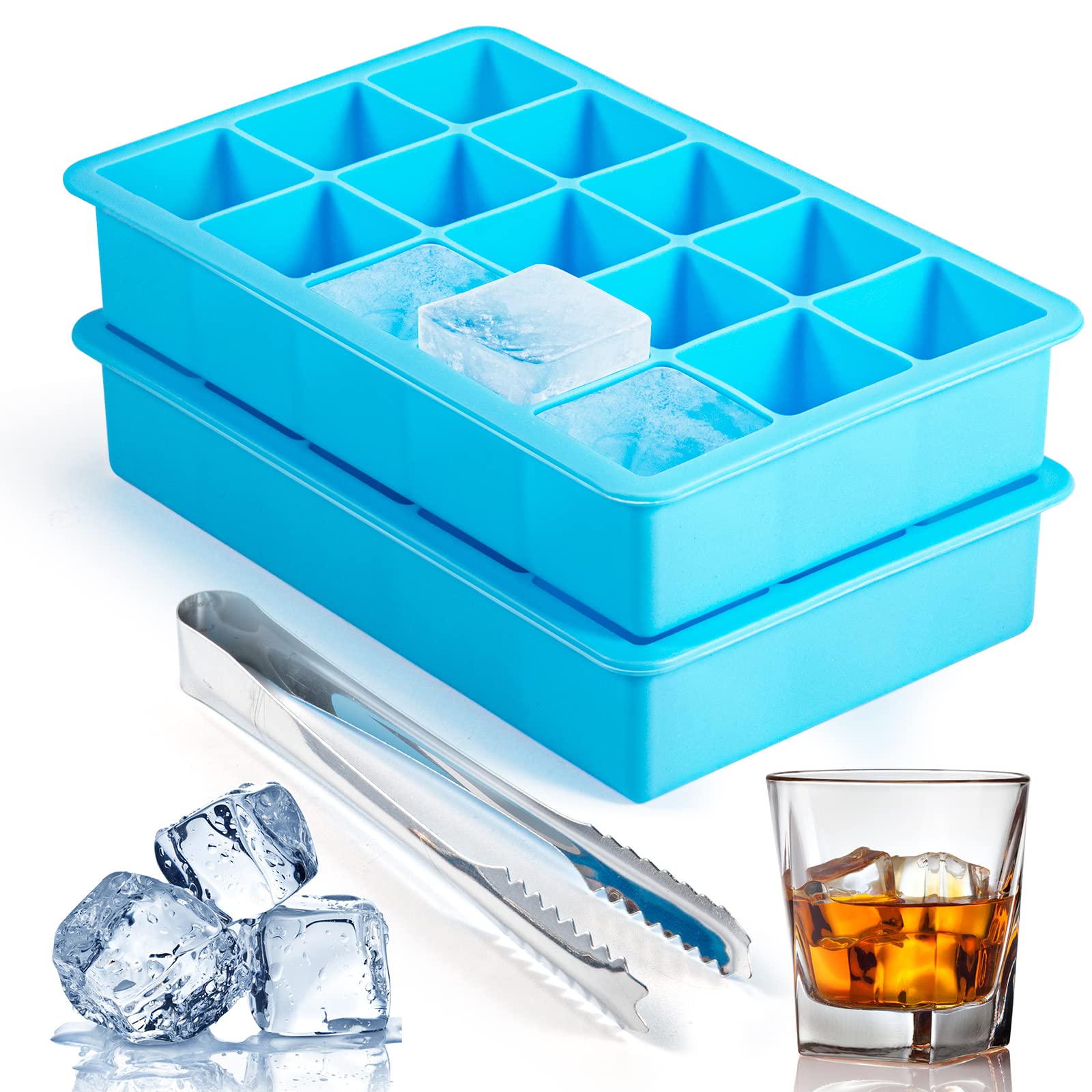 2 Pack Silicone Ice Cube Trays (2 Count)