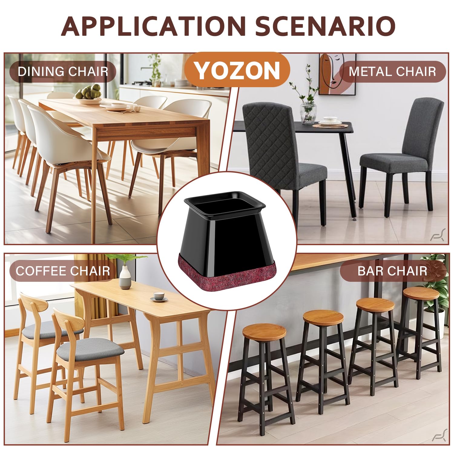 Chair Leg Floor Protector Silicone Caps Felt Furniture Pads Covers