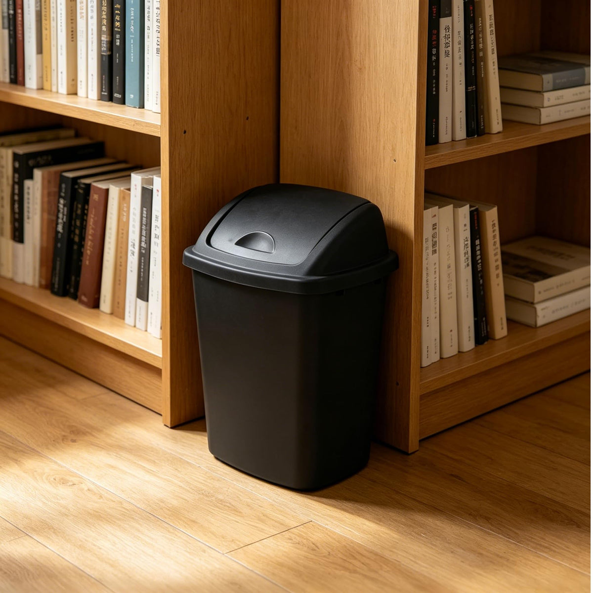 6 Gallon Plastic Garbage Cans with Swing Lid (4 Count)