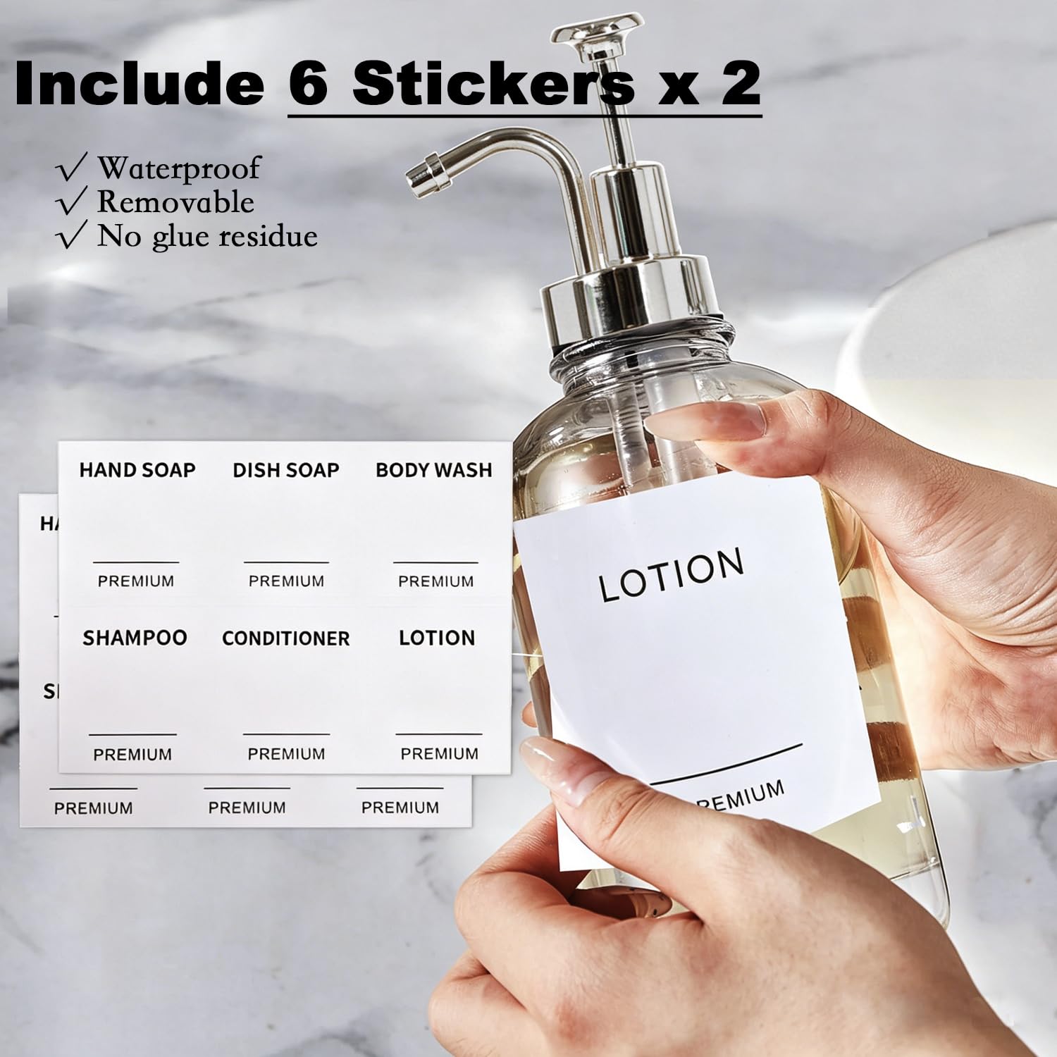 12oz Dish Soap Dispenser for Kitchen (2 Count)