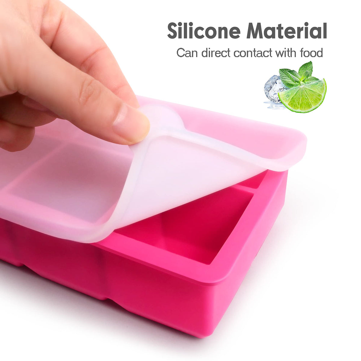 Silicone Ice Cube Trays with Lids (2 Count)