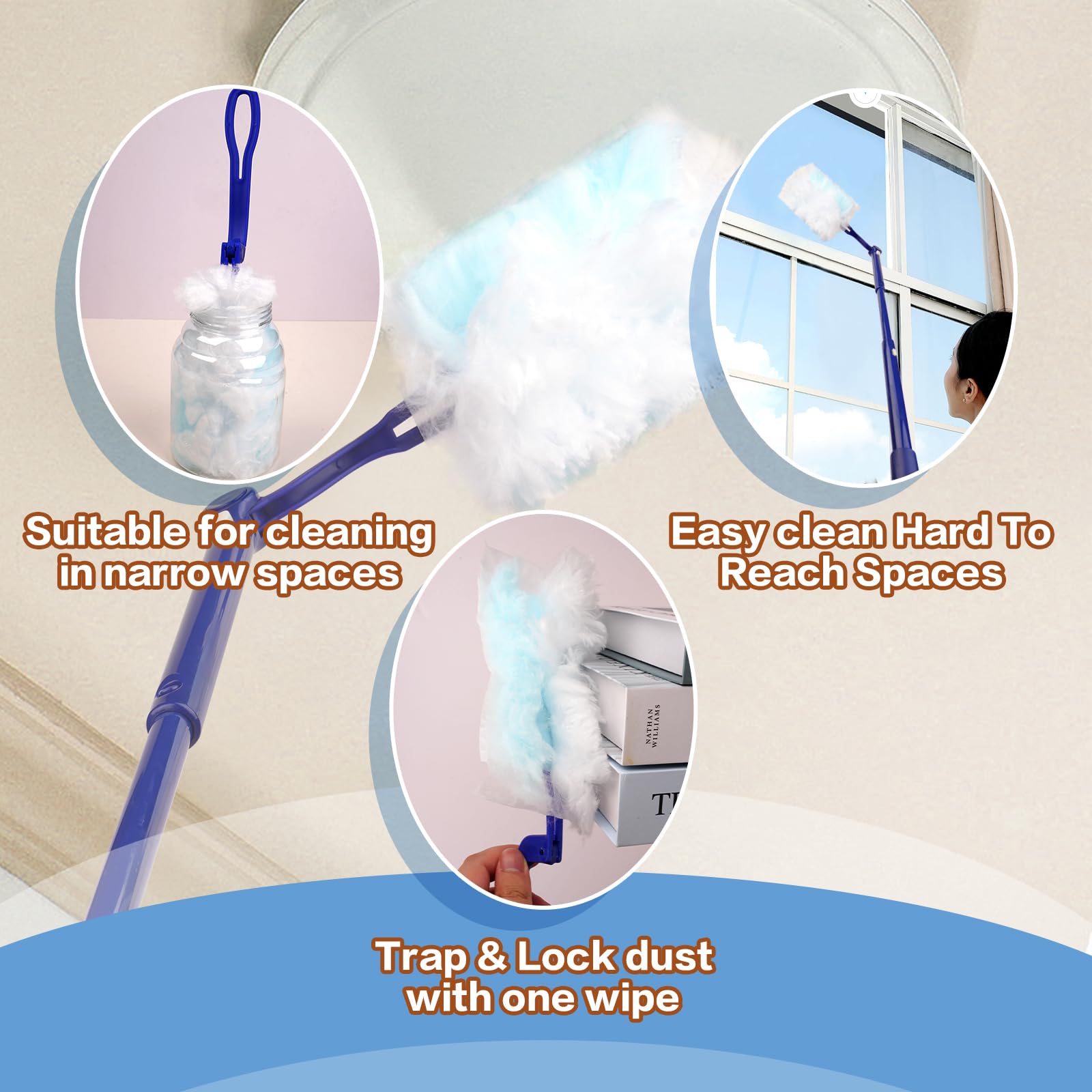 180° Dusters Multi Surface Duster Refills Kit Extender Handle (15 Count)