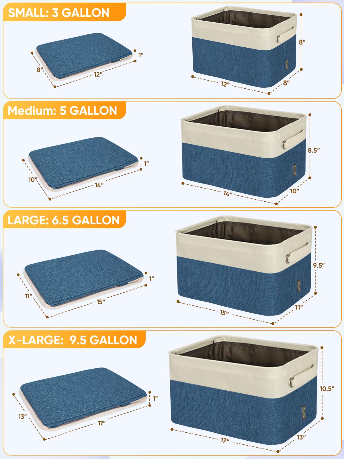 2 Pack Fabric Closet Storage Bins for Shelves (2 Count)