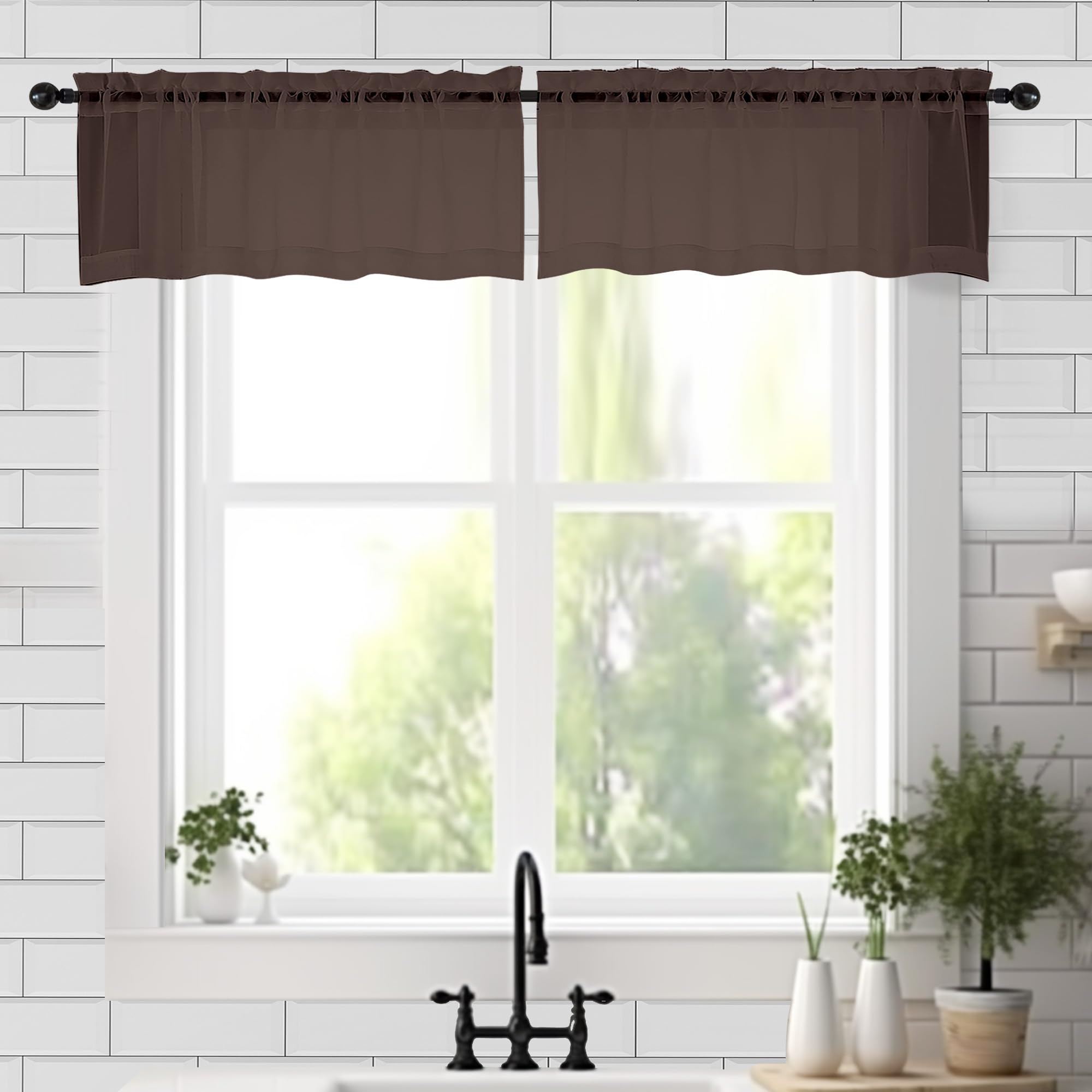 Sheer Valances for Windows 2 Pieces (2 Count)