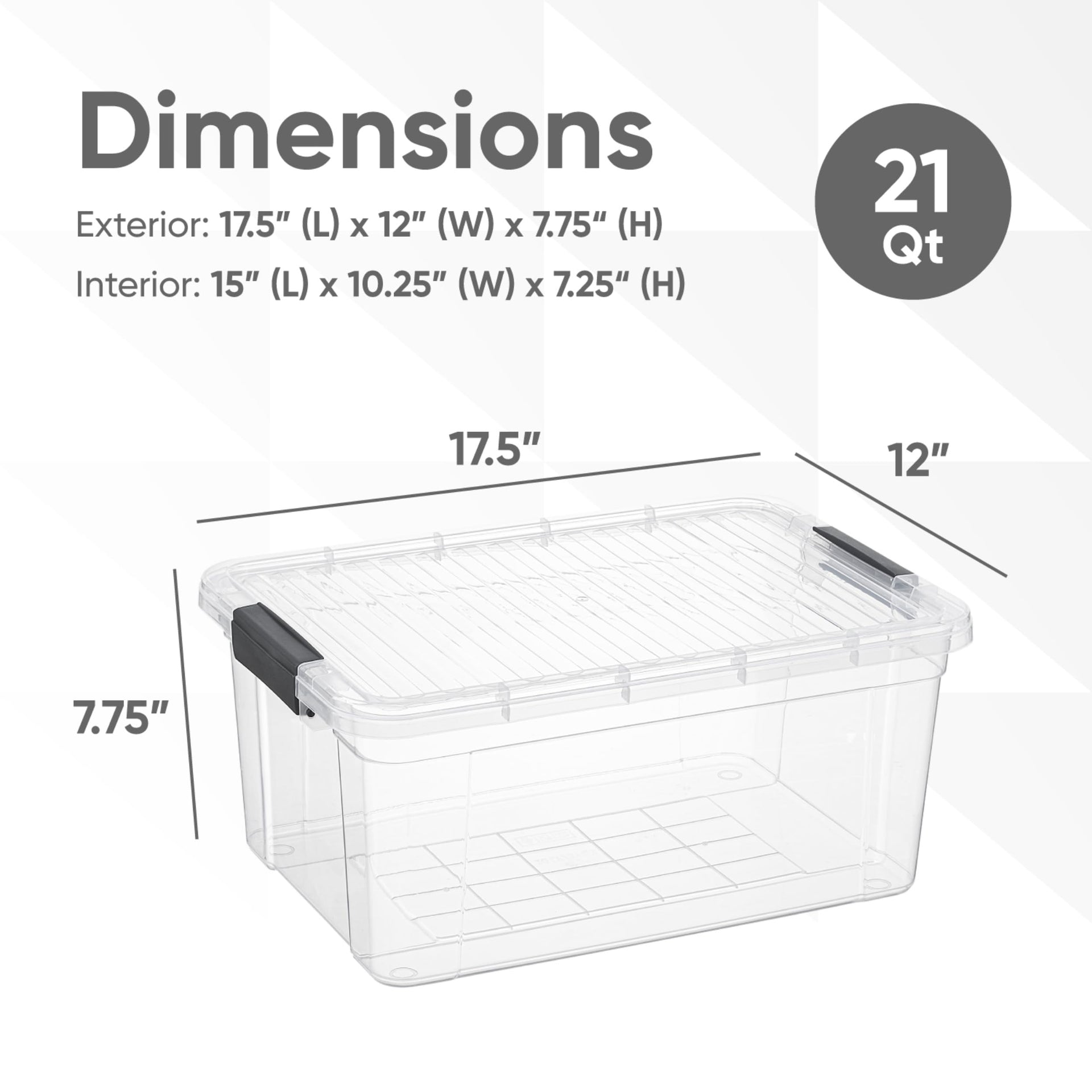 21 Quart Clear Plastic Storage Boxes with Lids (5 Count)