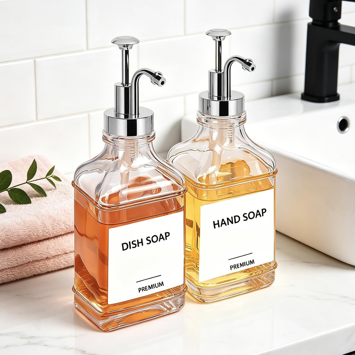 Dish Soap Dispenser for Kitchen (2 Count)