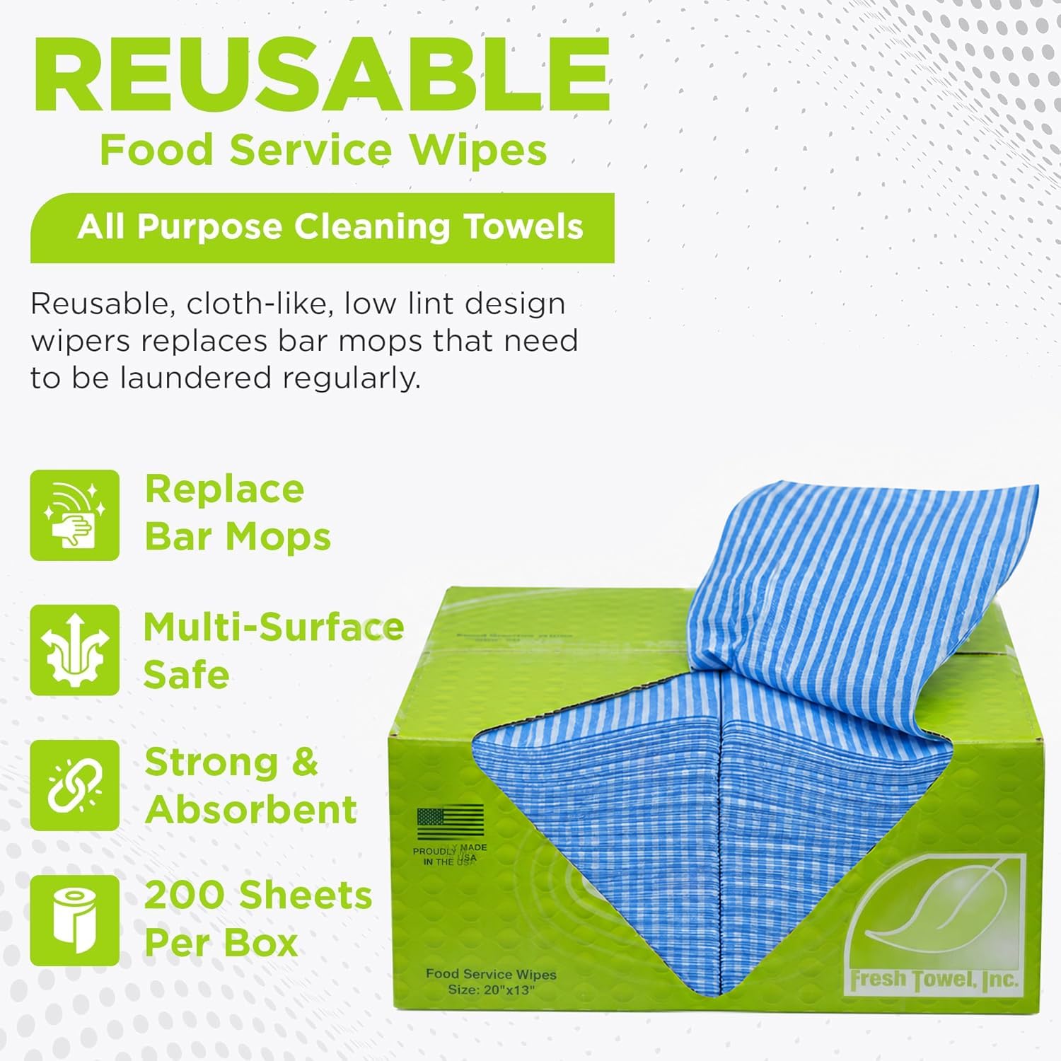 Fresh Towel Foodservice Reusable Paper Towels (200 Count)