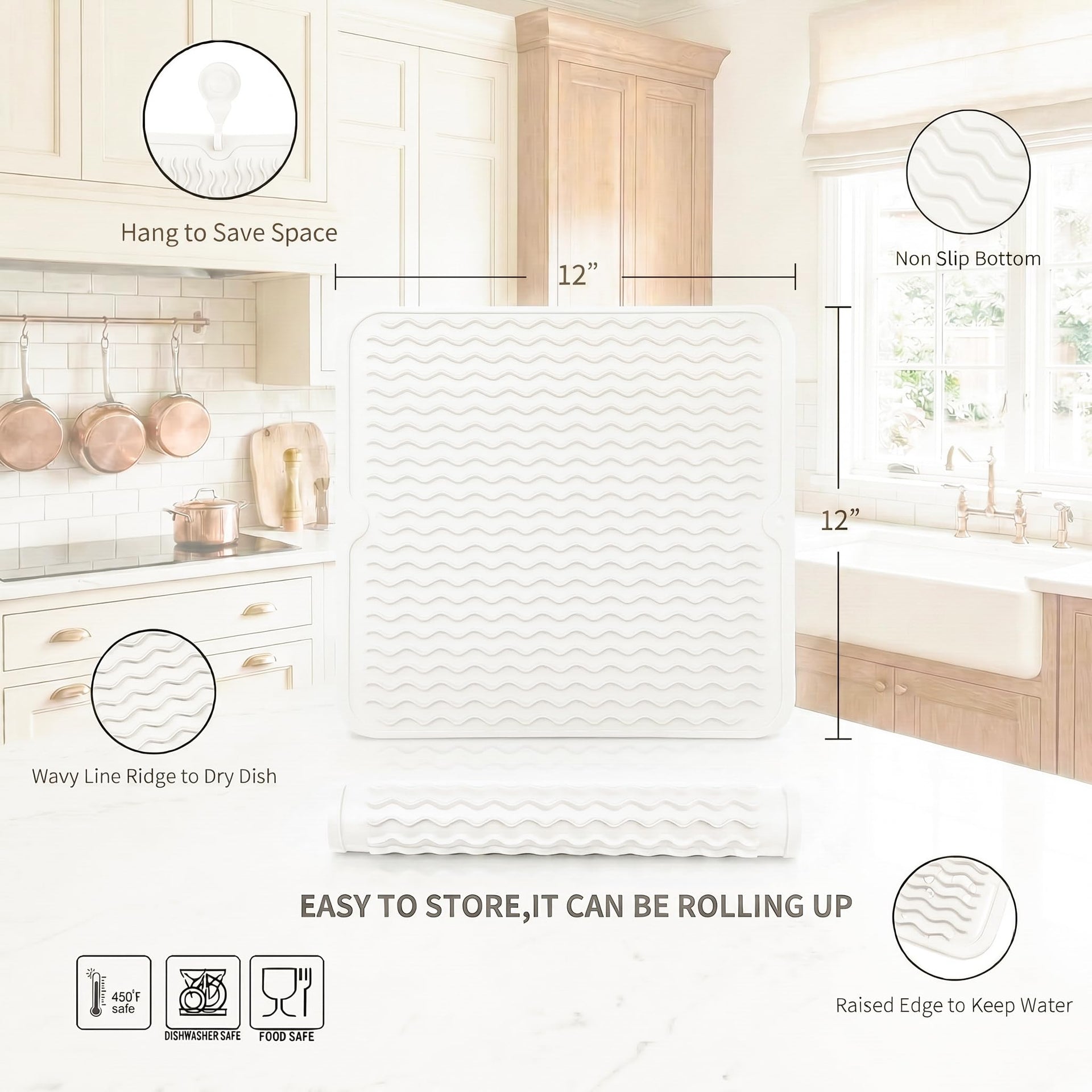 Silicone Dish Drying Mat for Multiple Usage