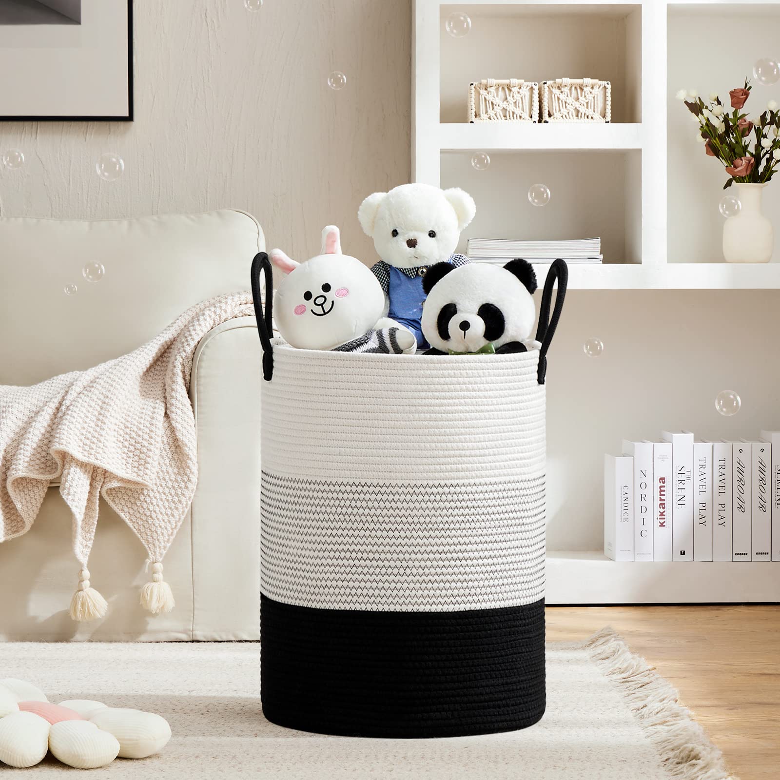 100L Extra Large Woven Laundry Basket Hamper