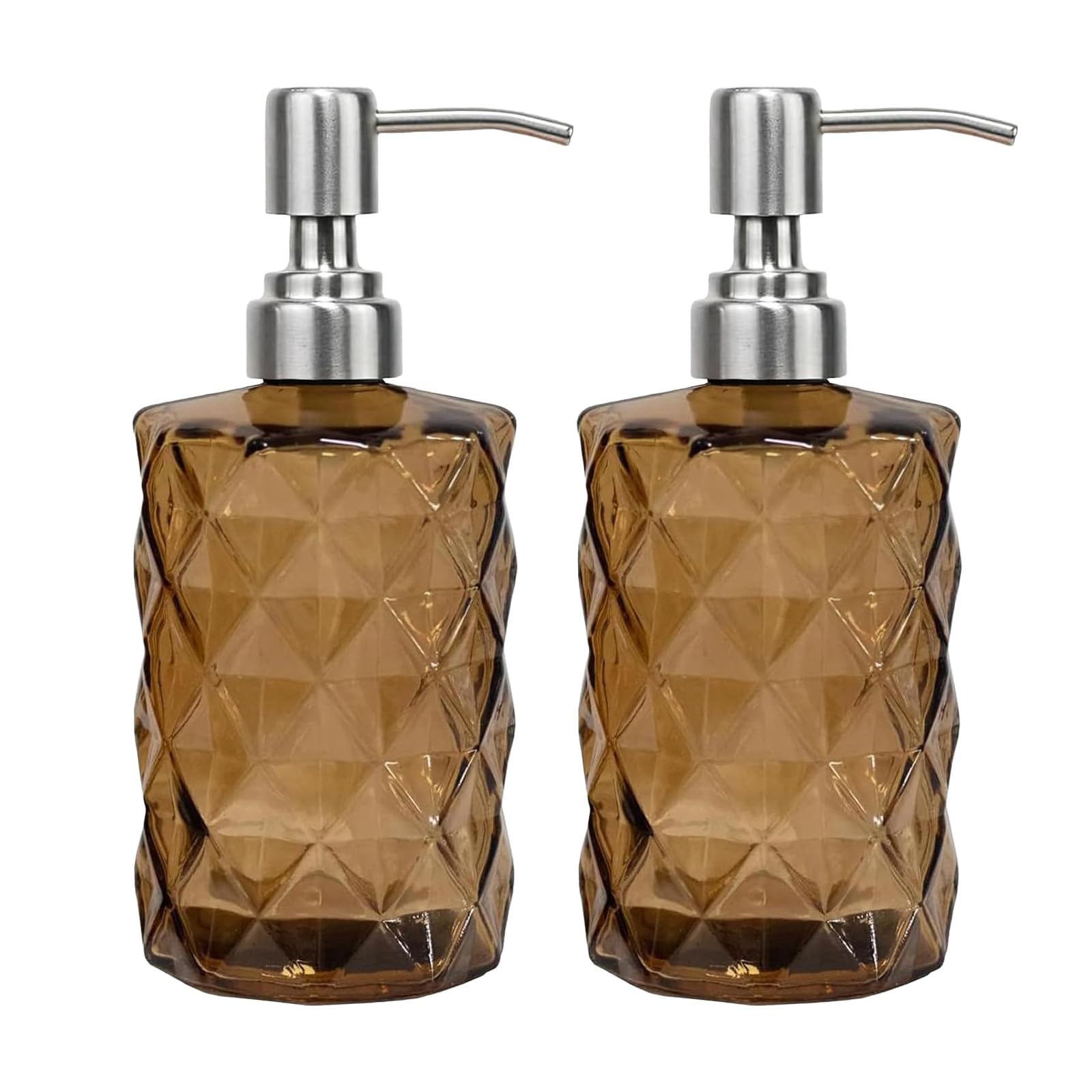12Oz Brown Soap Dispenser Bathroom (2 Count)