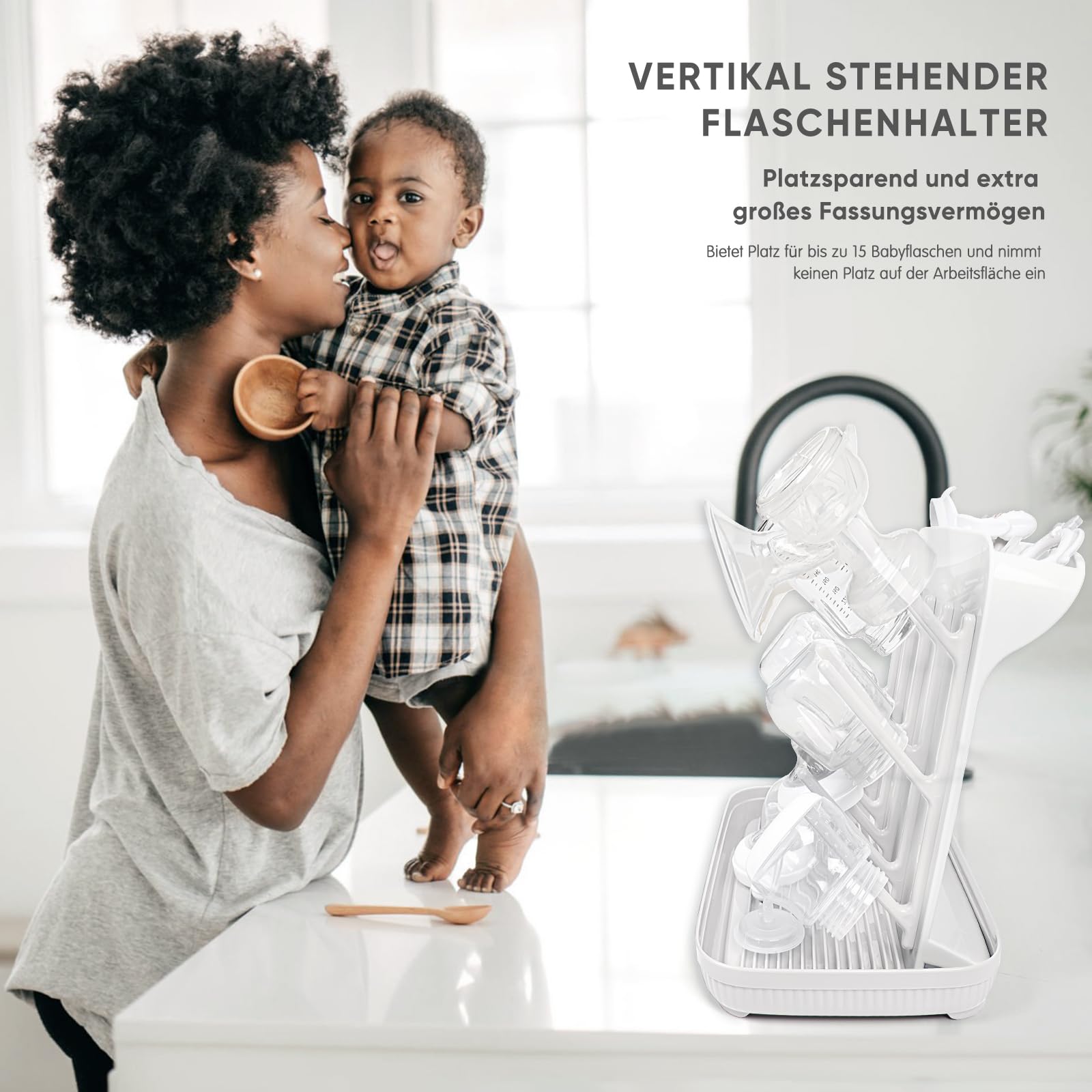 Baby Bottle Drying Rack：Large Vertical Space Saver for Countertop