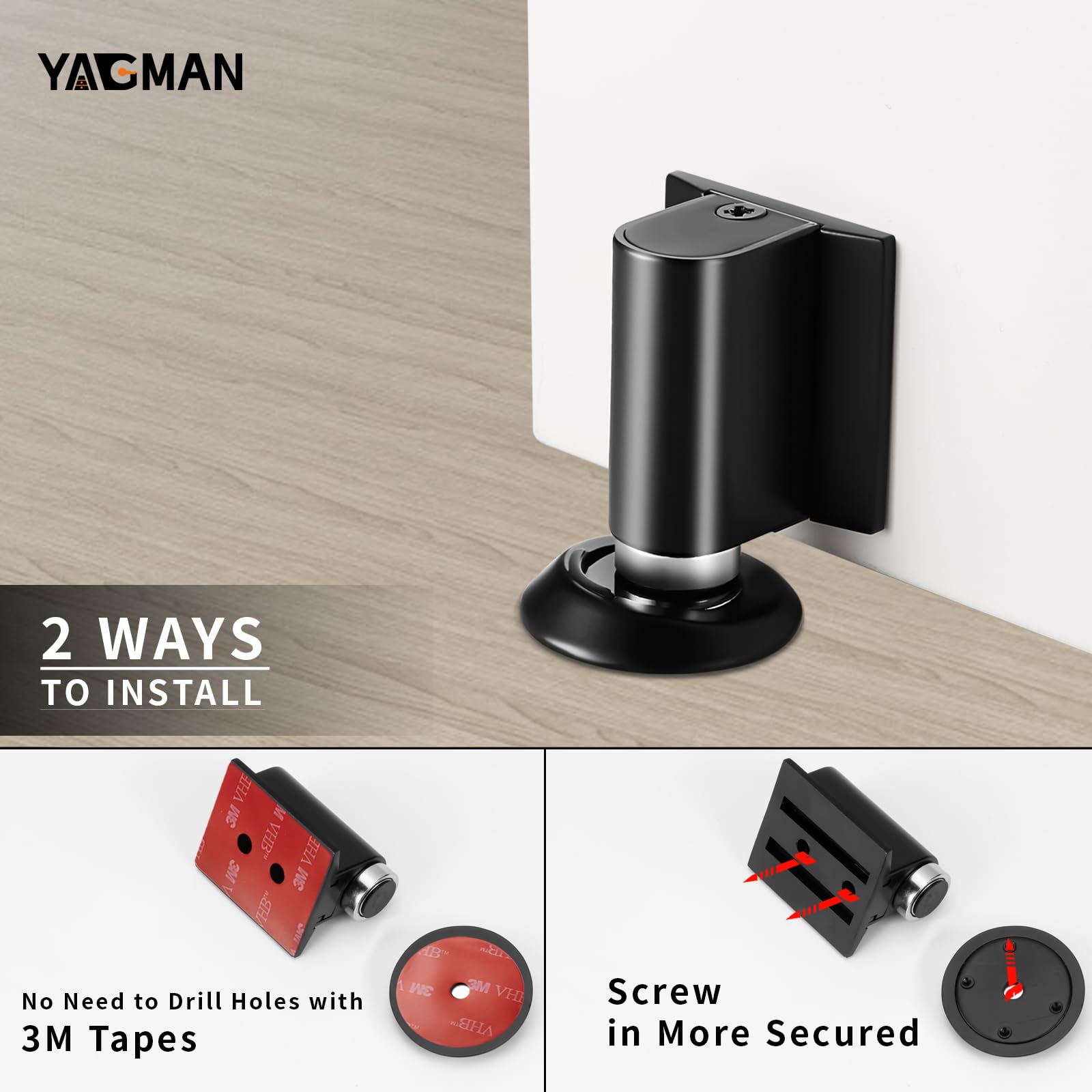 2 Pack Magnetic Door Stopper Floor Mount (2 Count)