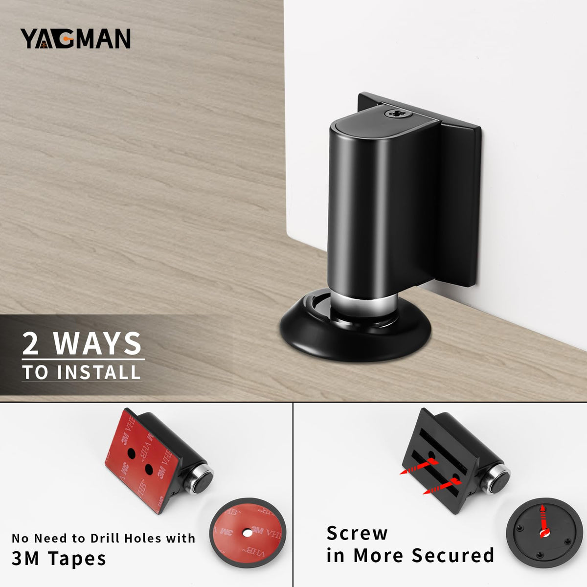3 Pack Magnetic Door Stopper Floor Mount (3 Count)