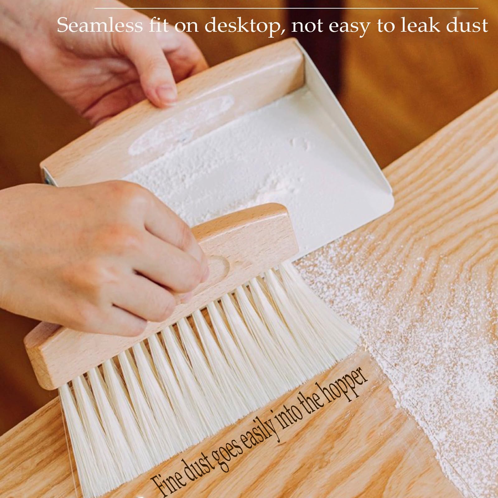 Mini Broom and Dustpan Set Small Metal Dustpan and Brush Set Hand Whisk Broom for Home Office Desktop Sofa Pet Care Household Cleaning