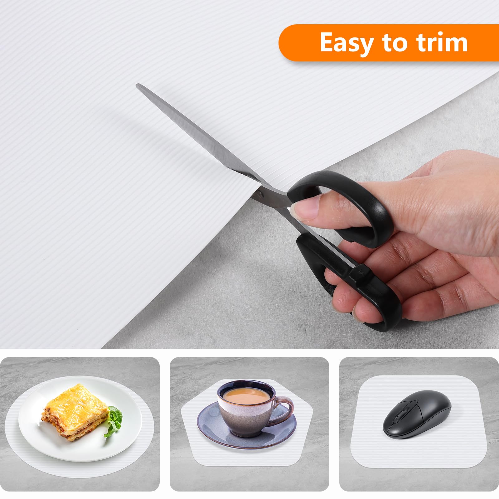 Shelf Liners for Kitchen Cabinets Drawer Liner Non Adhesive Cupboard Mat EVA Material Waterproof Refrigerator Mats Washable Fridge Liner for Cupboard and Desks Liner White 17.3 x 236.2 Inches (409.6 Sq Ft)