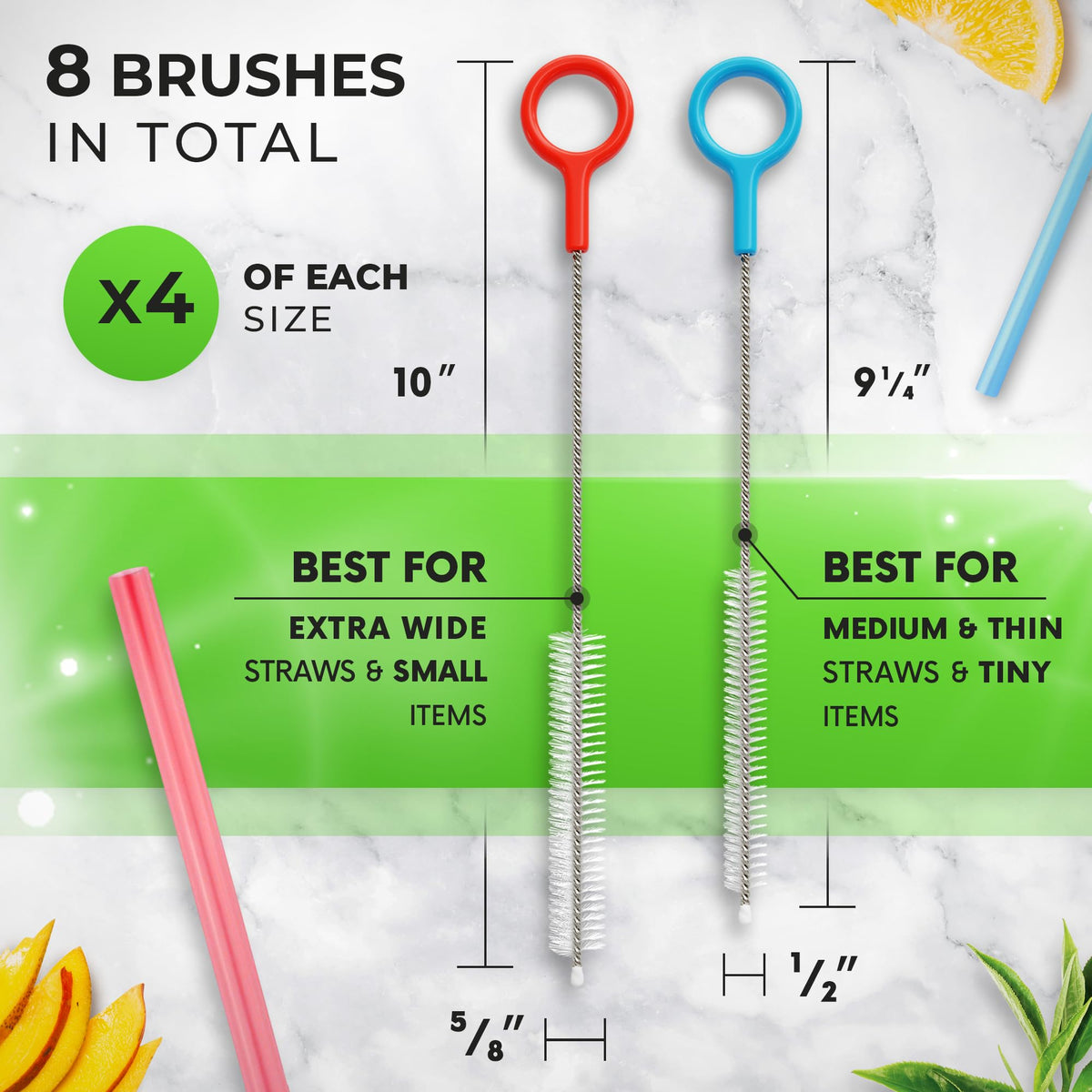 Heavy Duty Cleaning Brushes Set of 8 (8 Count)