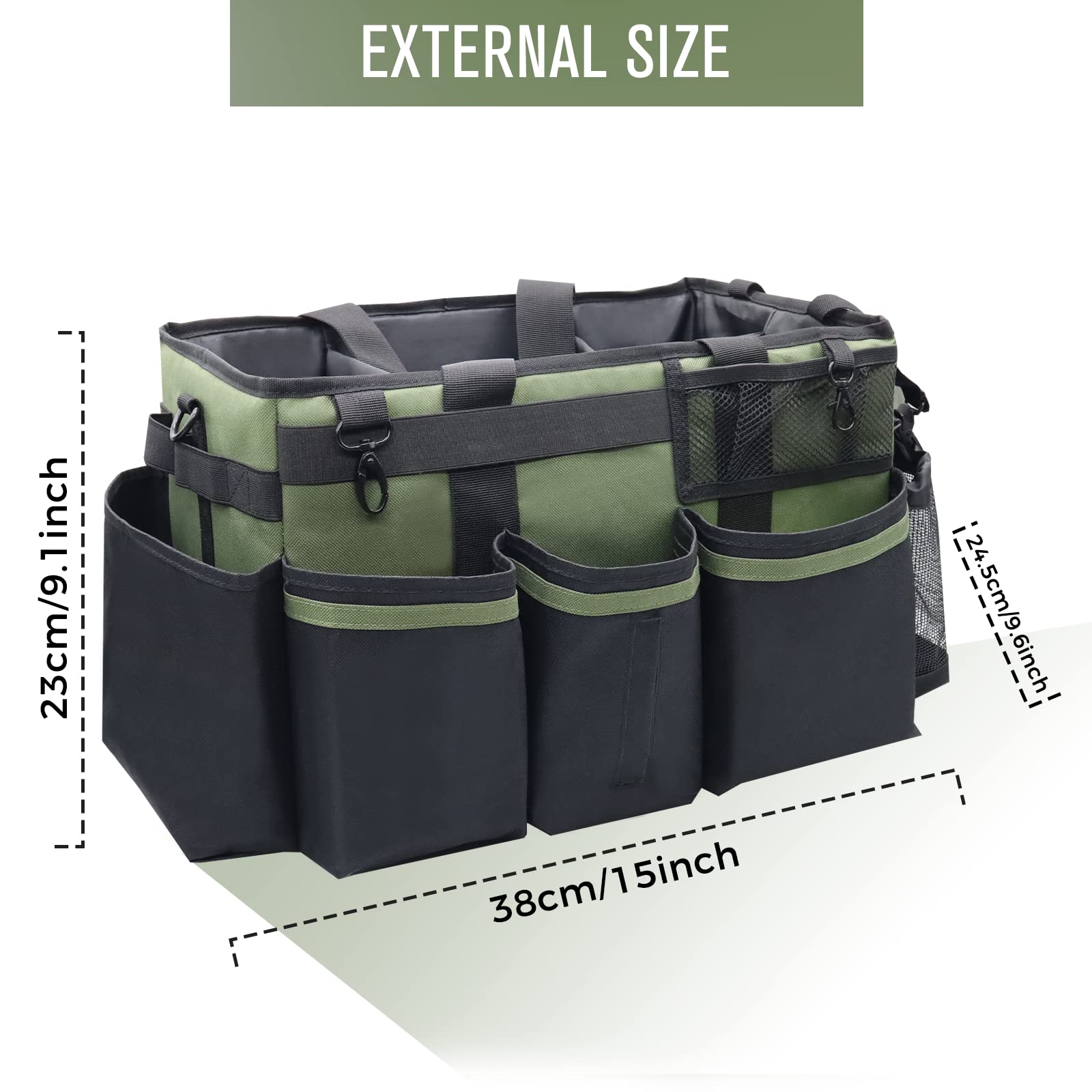 Wearable Cleaning Caddy Organizer with Handle & Shoulder Straps for Housekeepers