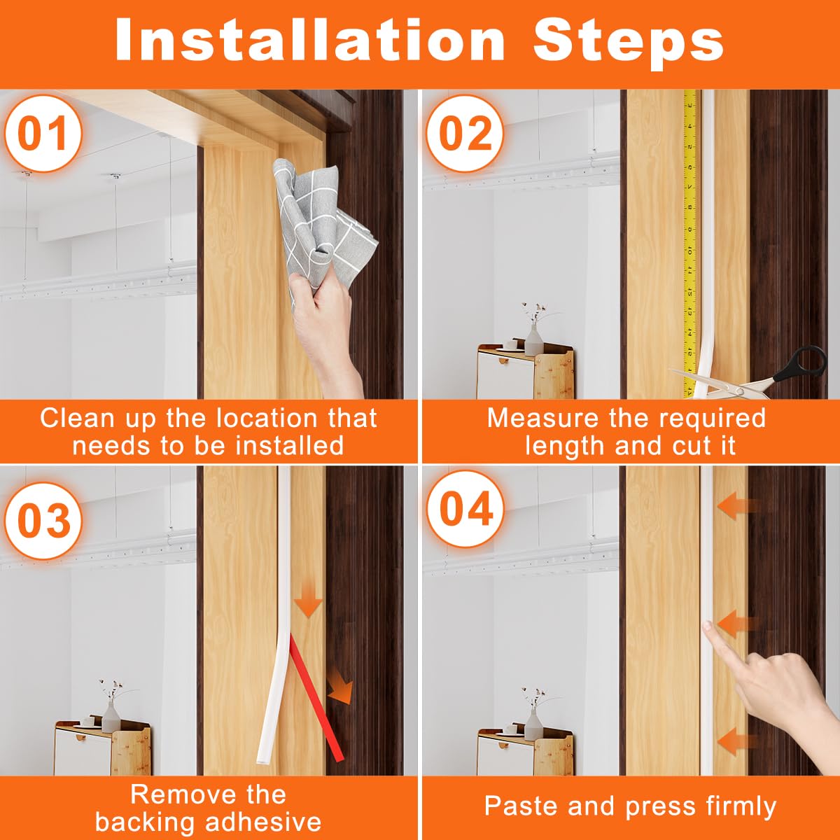 White Rubber Weather Stripping Door Seal Strip (50 Foot)