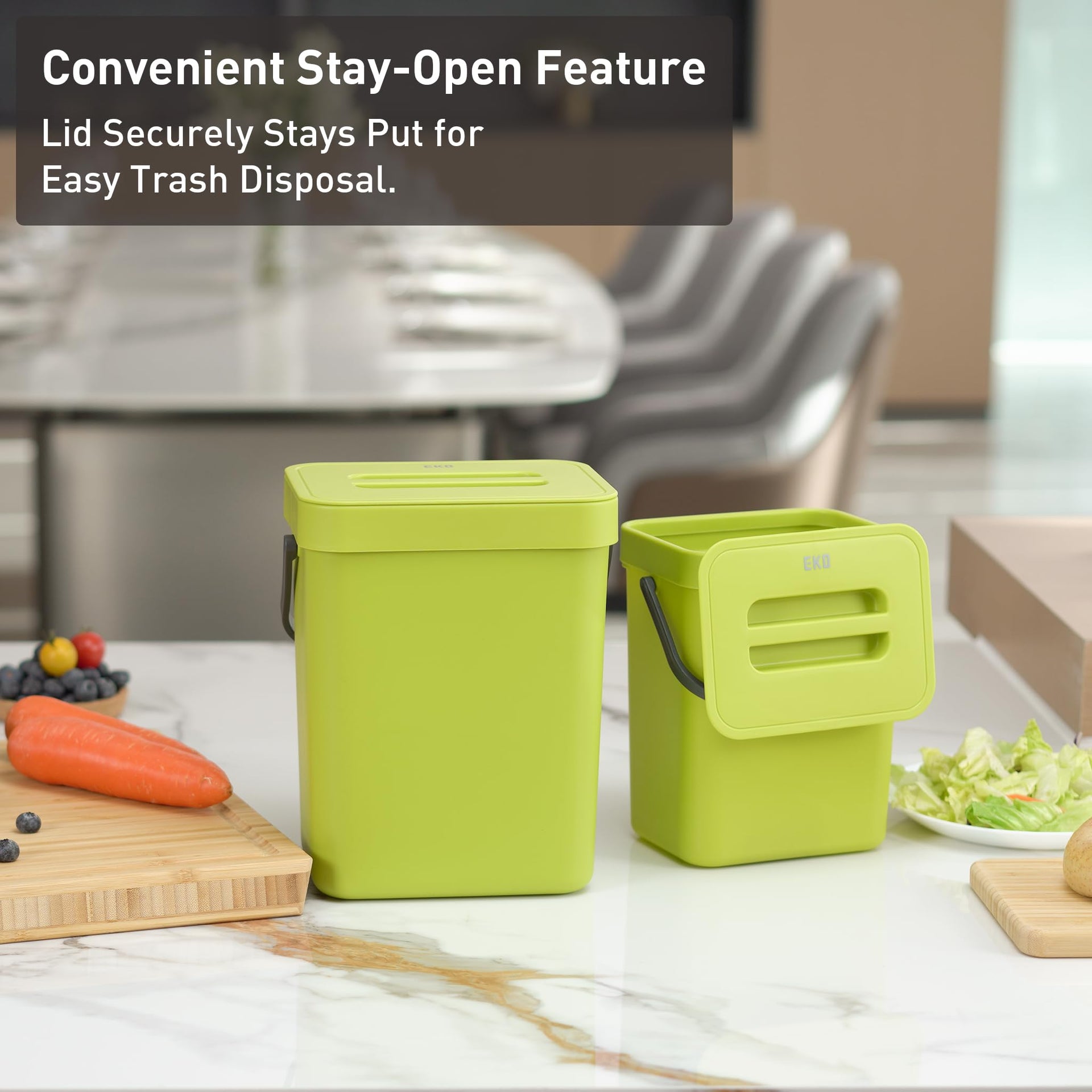 Puro Wall Mounted Trash Can with Lid