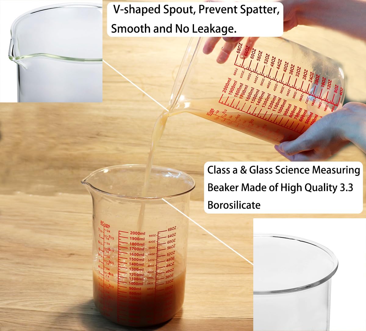 High Borosilicate Glass Measuring Cup