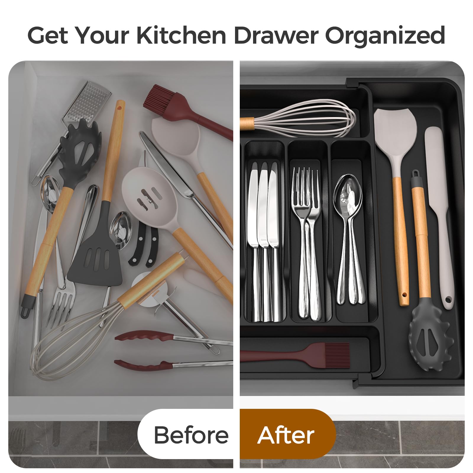 Extra Large Expandable Silverware Organizer