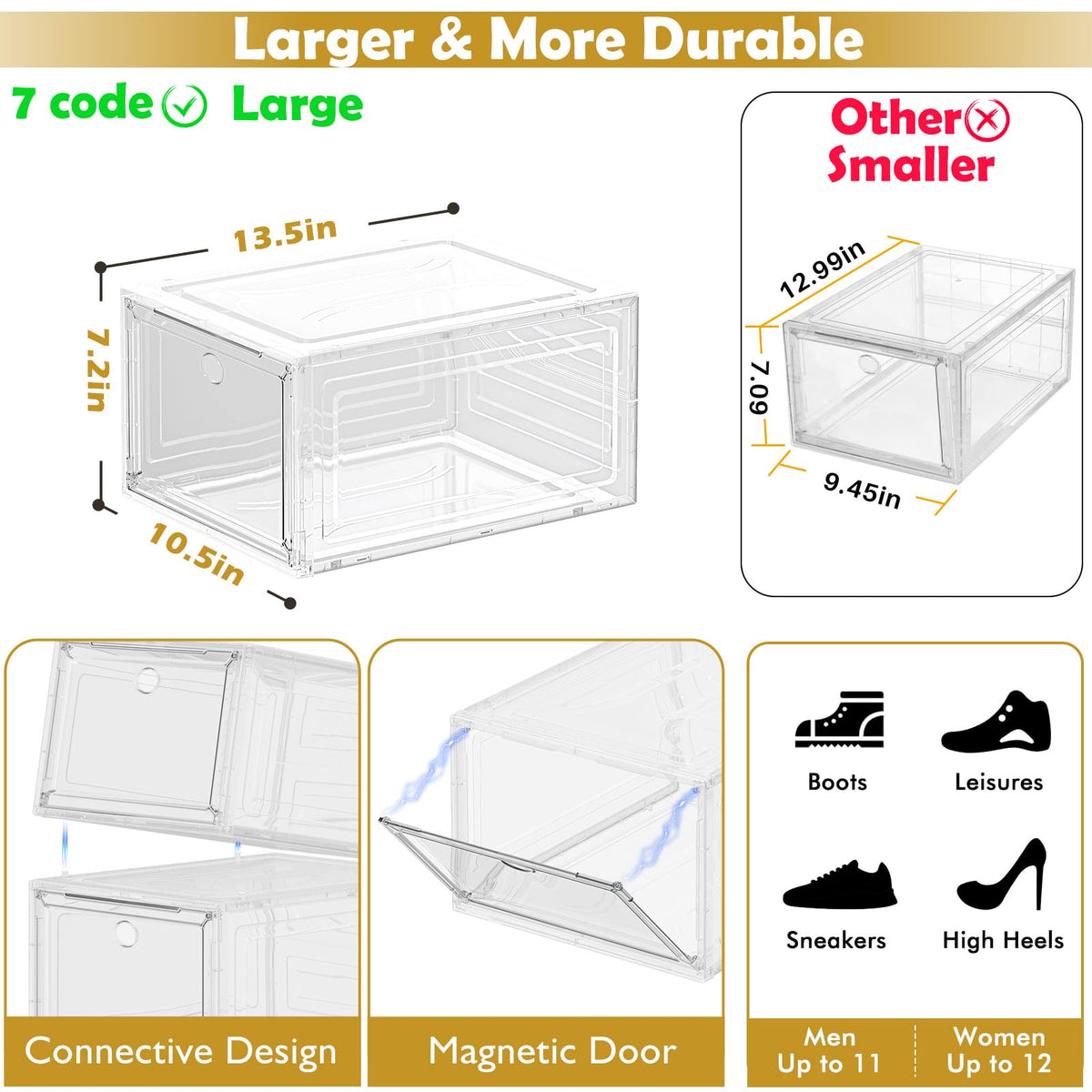Large Thick Clear Shoe Organizer (9 Count)