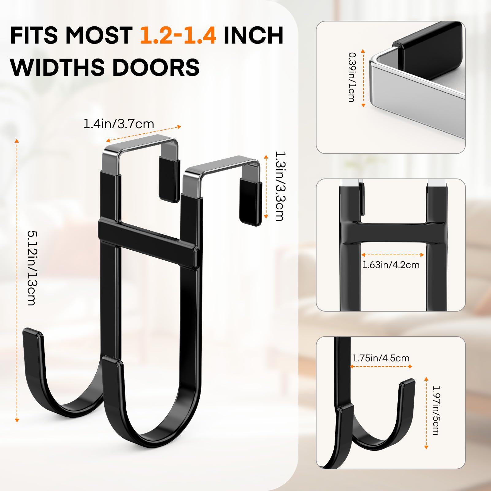 Over the Door Hooks (4 Count)