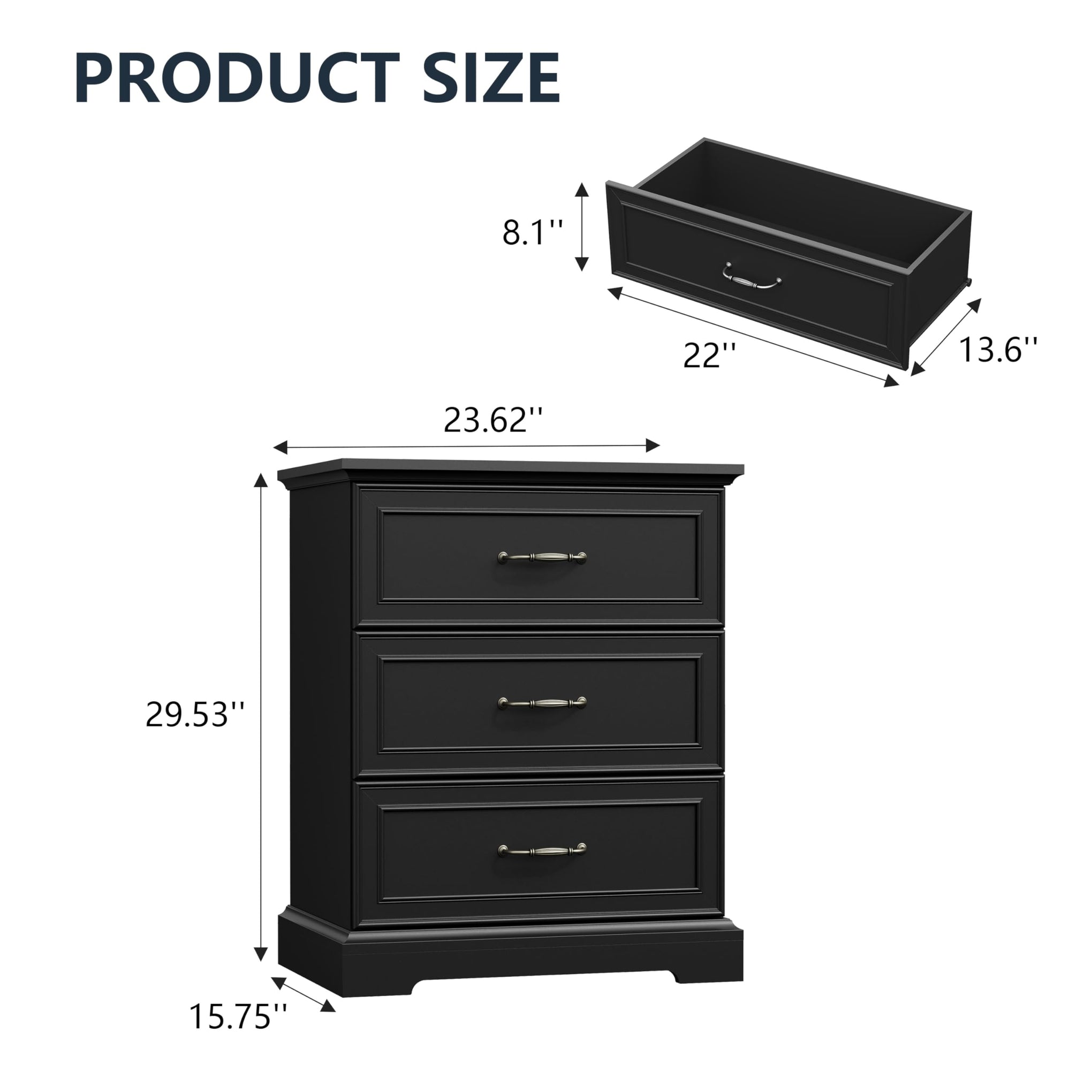 3 Drawer Dresser for Bedroom