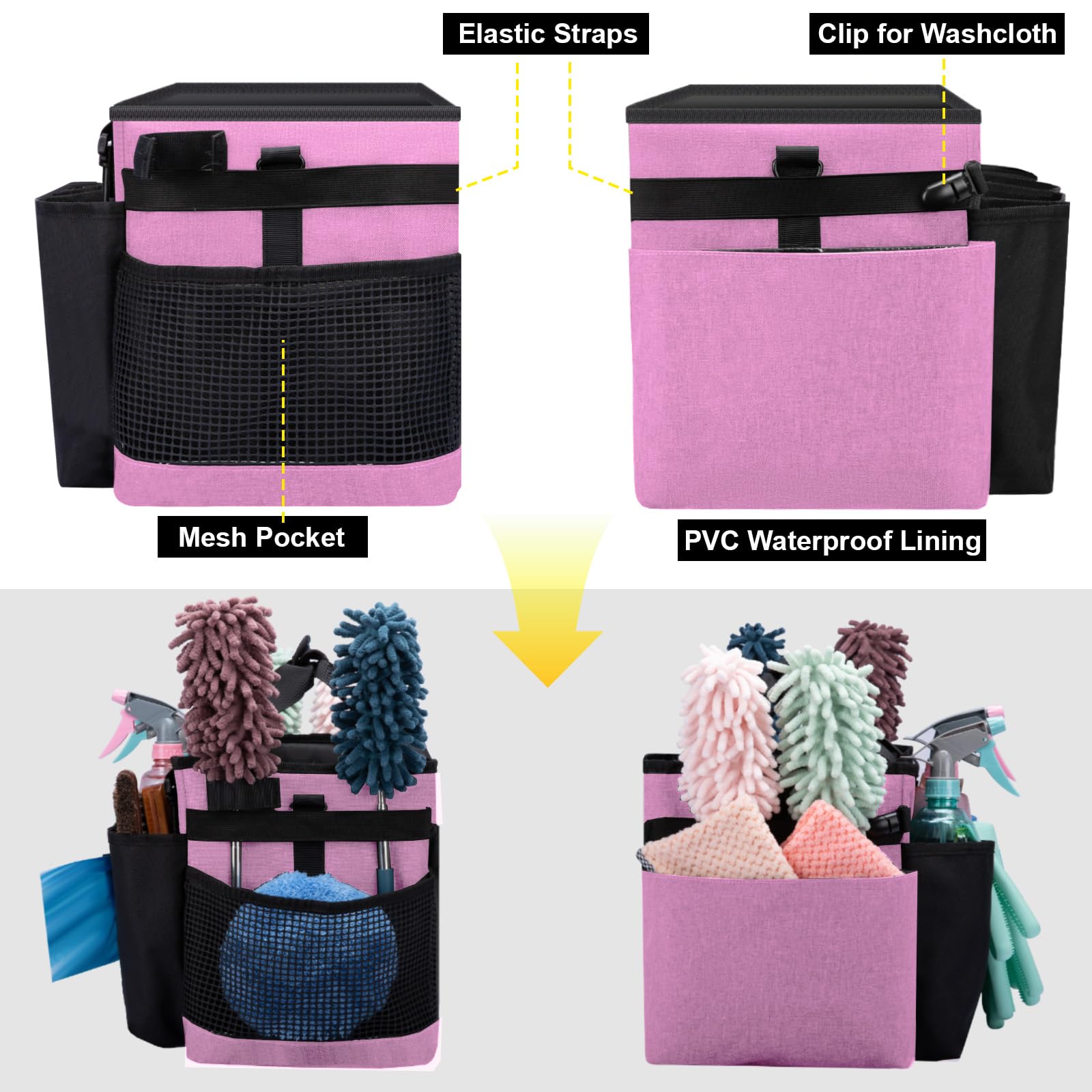 Wearable Large Cleaning Caddy Bag for Housekeepers