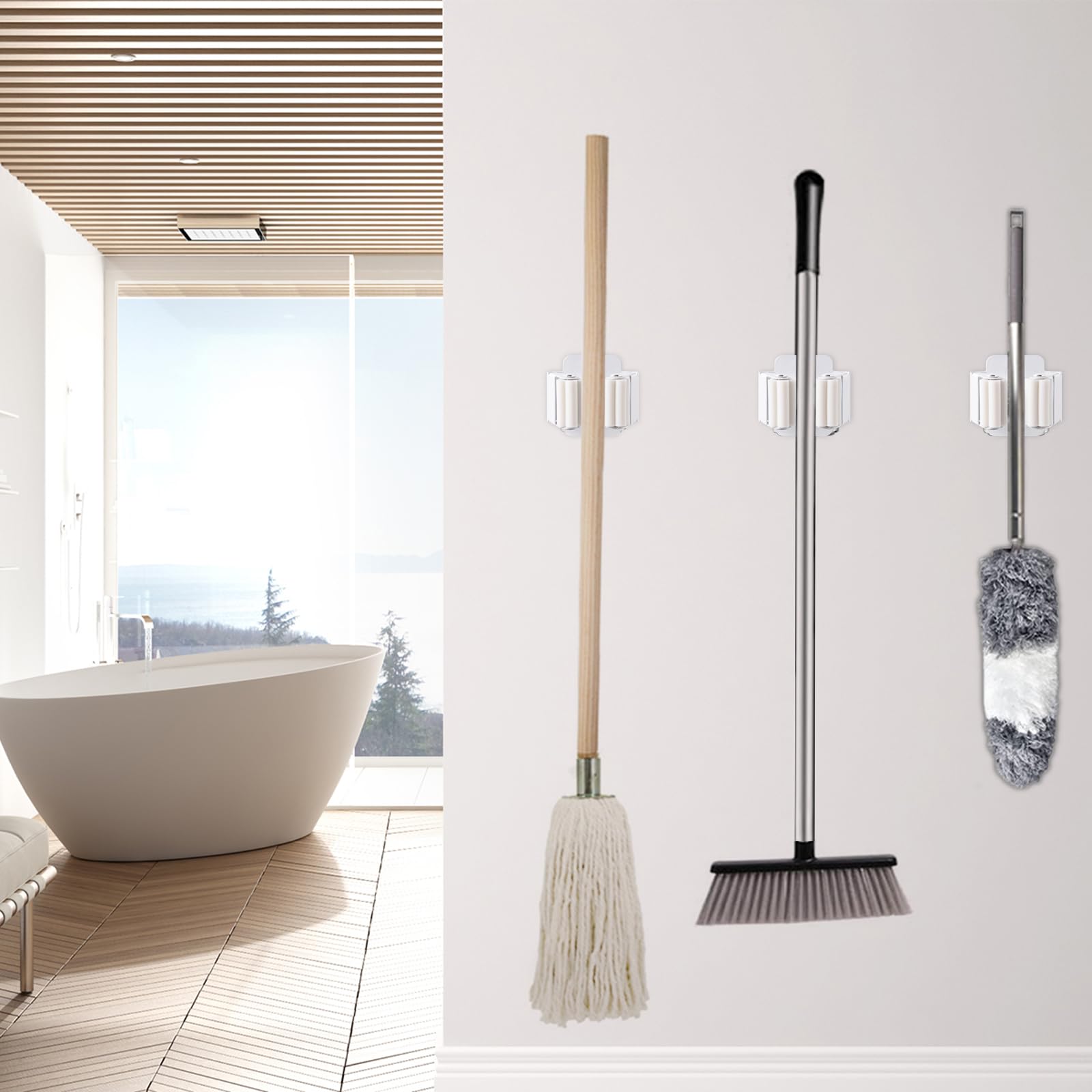 10 Pack Broom Holder Wall Mount
