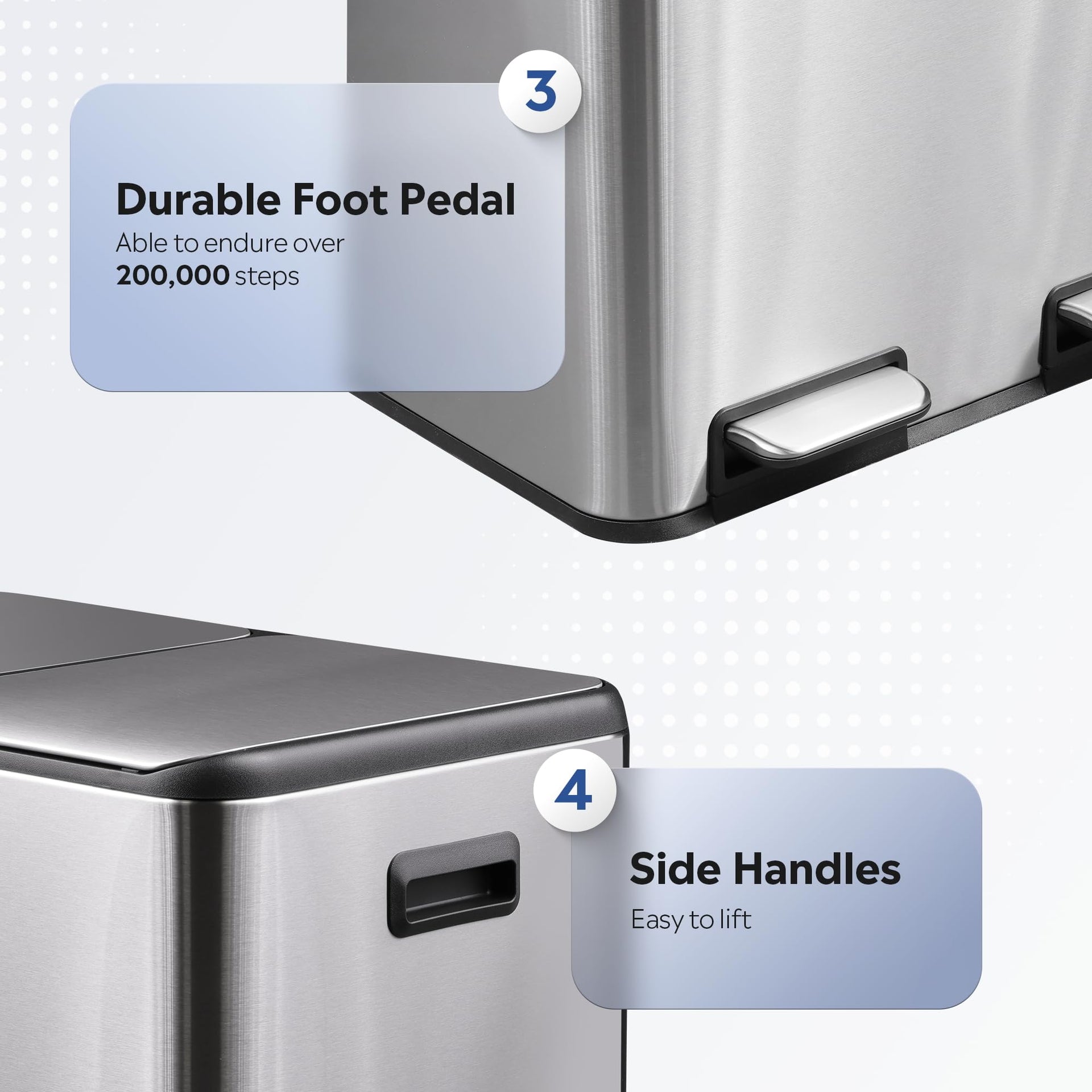 2 x 8 Gallon Stainless Steel Dual Trash Can (2 Count)