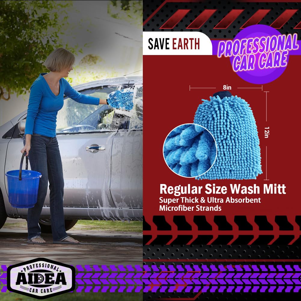 Car Wash Mitt Microfiber (2 Count)
