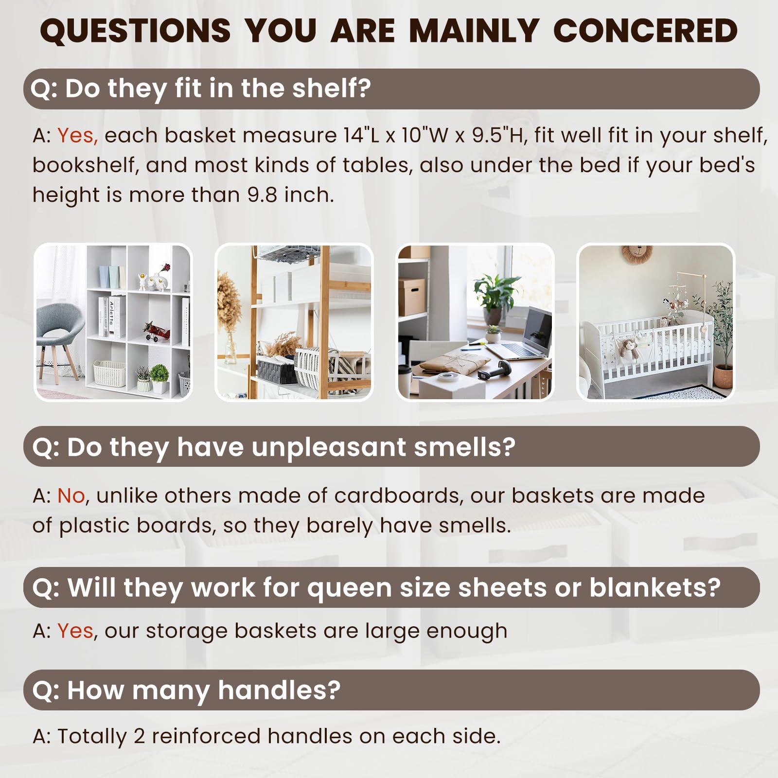 Closet Organizers and Storage Baskets (6 Count)