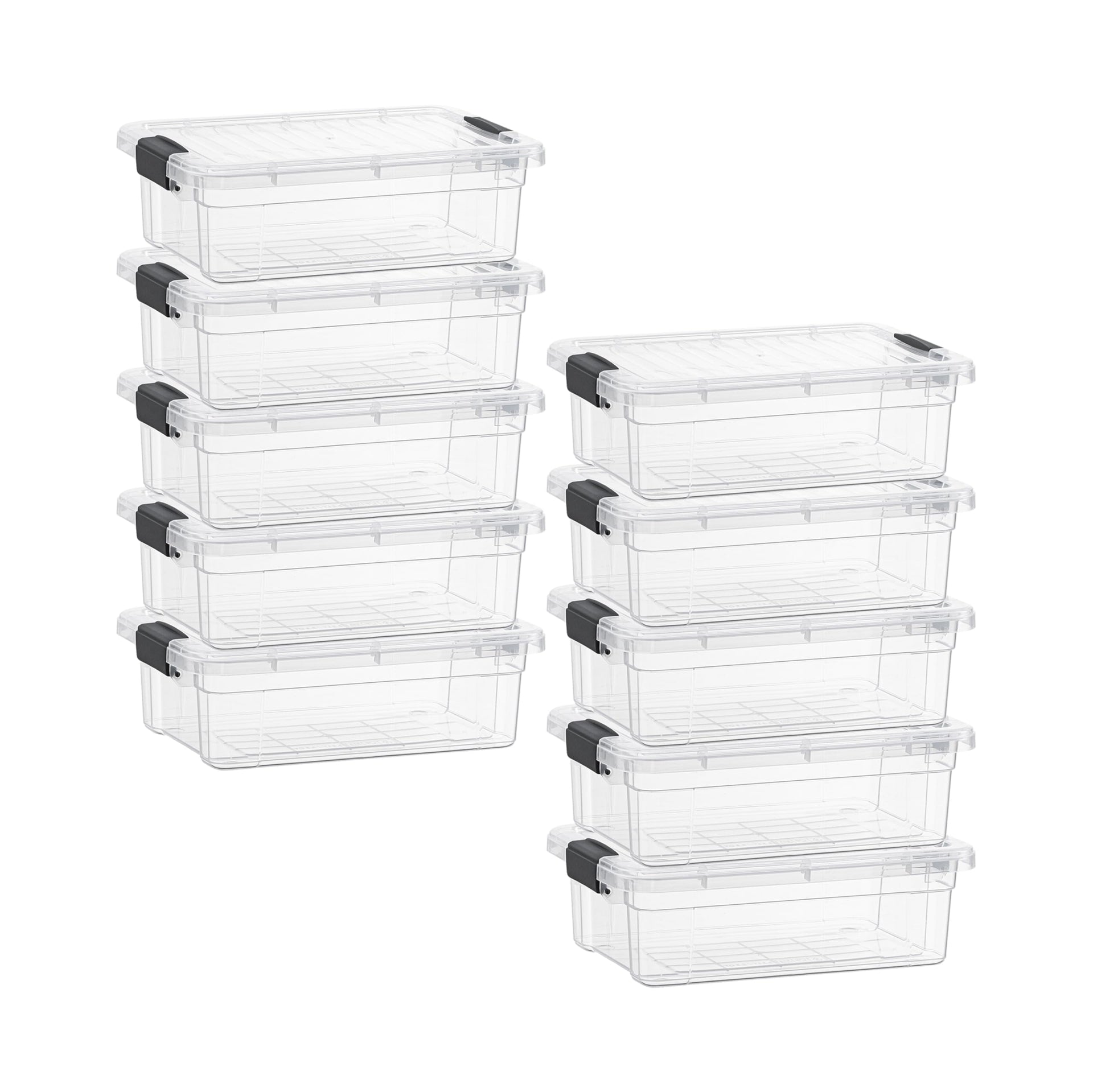 4.5 Quart Clear Plastic Storage Containers with Lids (10 Count)