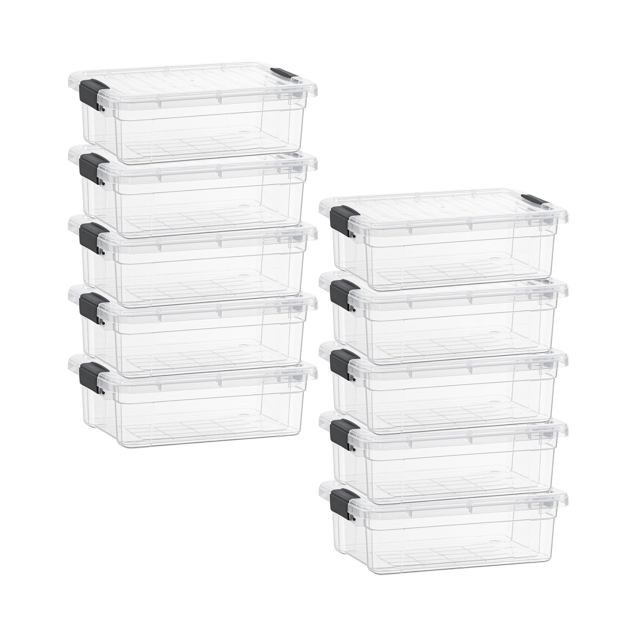 4.5 Quart Clear Plastic Storage Containers with Lids (10 Count)