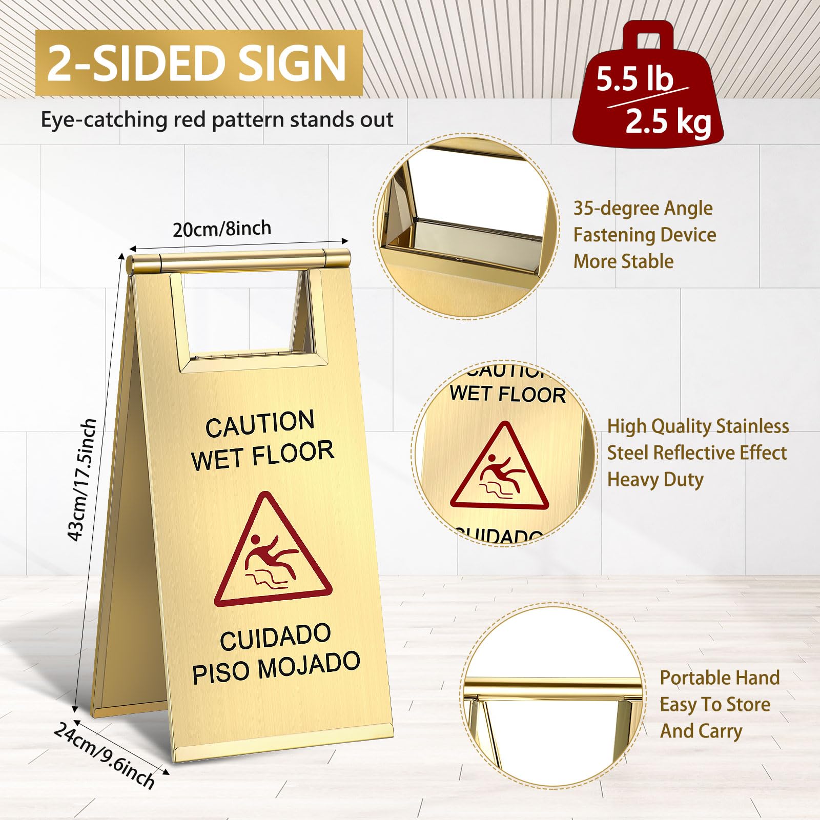 2 Pcs Wet Floor Sign (2 Count)