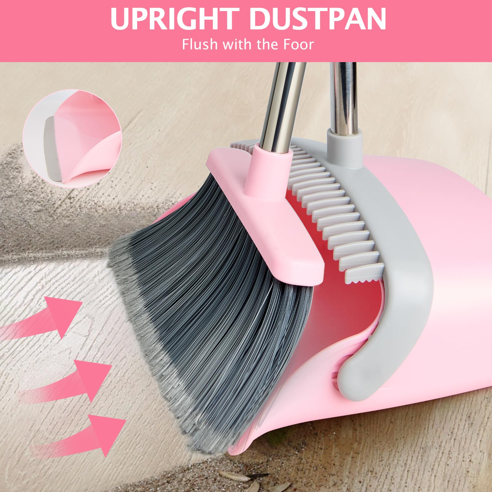 2 Pack Broom and Dustpan Combo Set (2 Count)