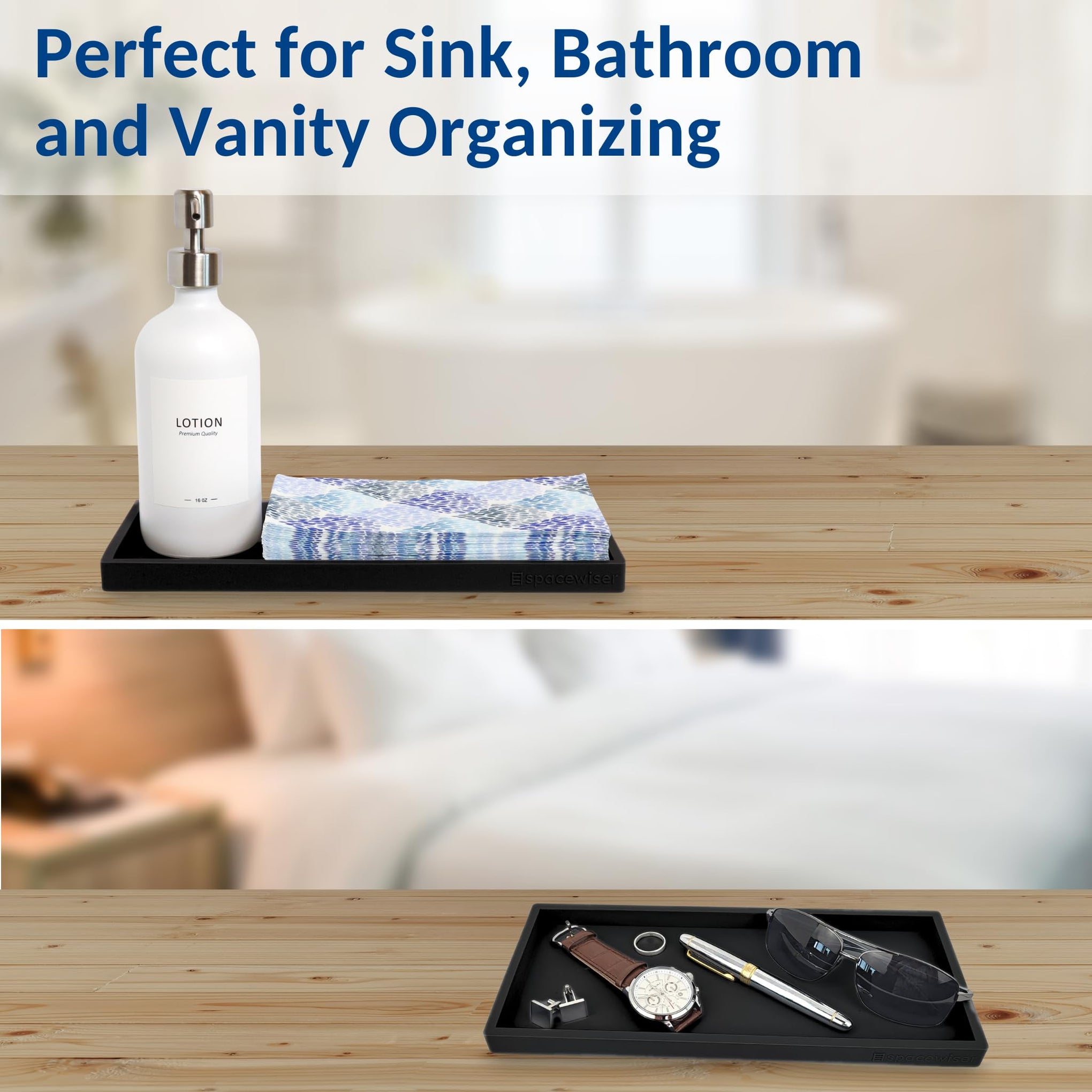 Silicone Countertop & Vanity Bathroom Tray (2 Count)