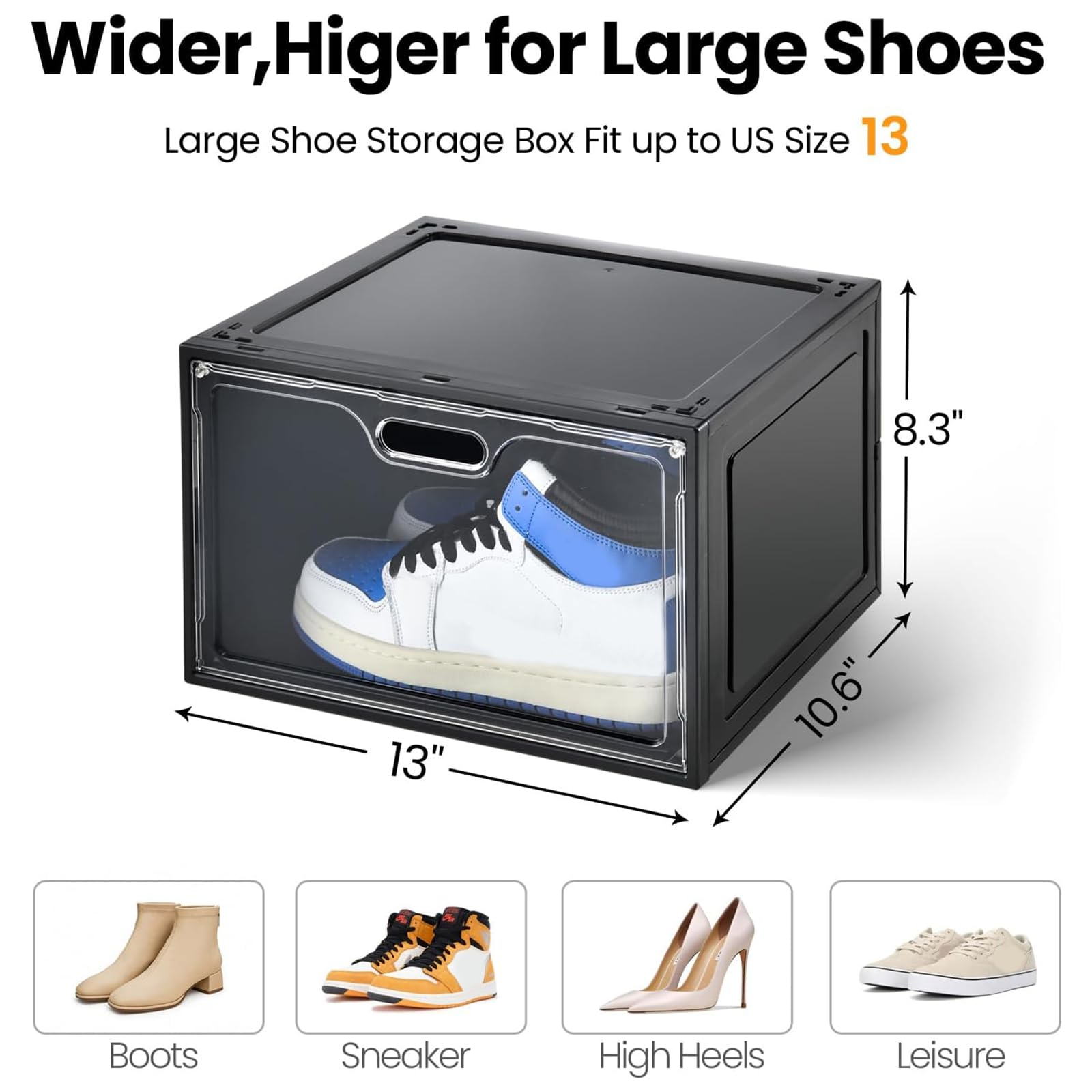 8 Pack Drop Side Shoe Boxes (8 Count)