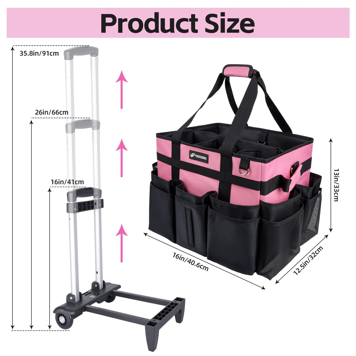 Large Rolling Cleaning Caddy Bag with Wheels