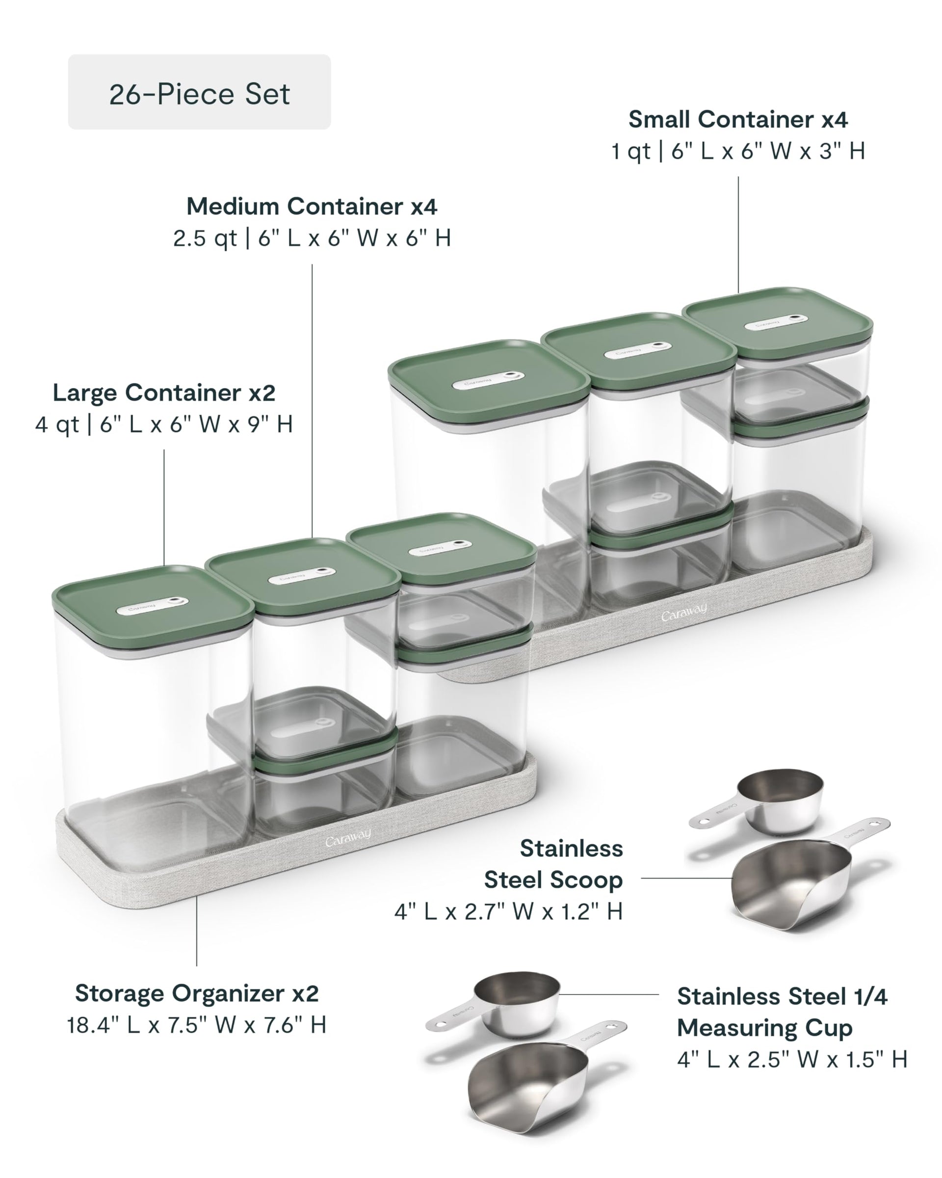 26 Piece Ultimate Airtight Glass Food Storage Containers with Lids