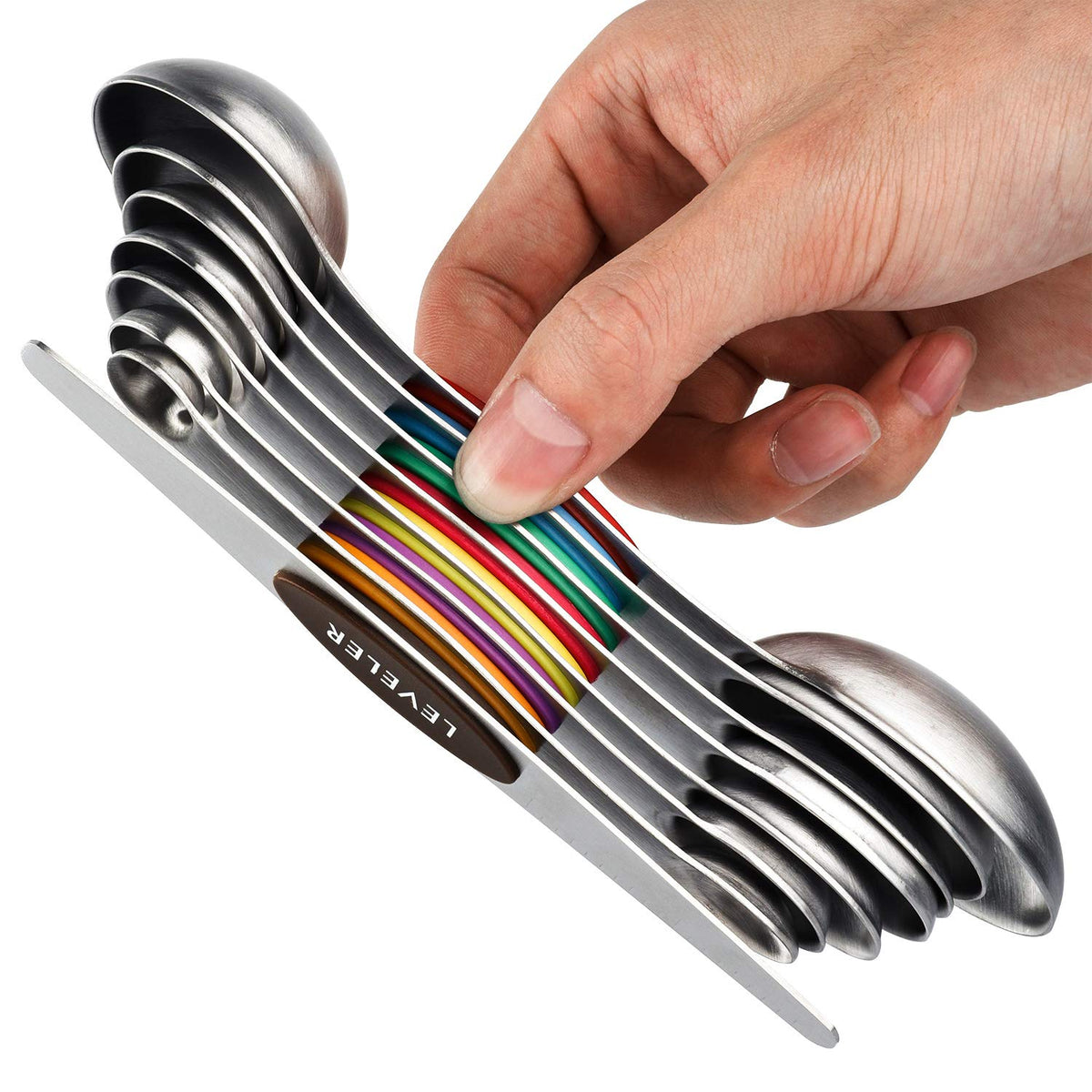 Magnetic Measuring Spoons Set Stainless Steel Dual Sided Measuring Spoons