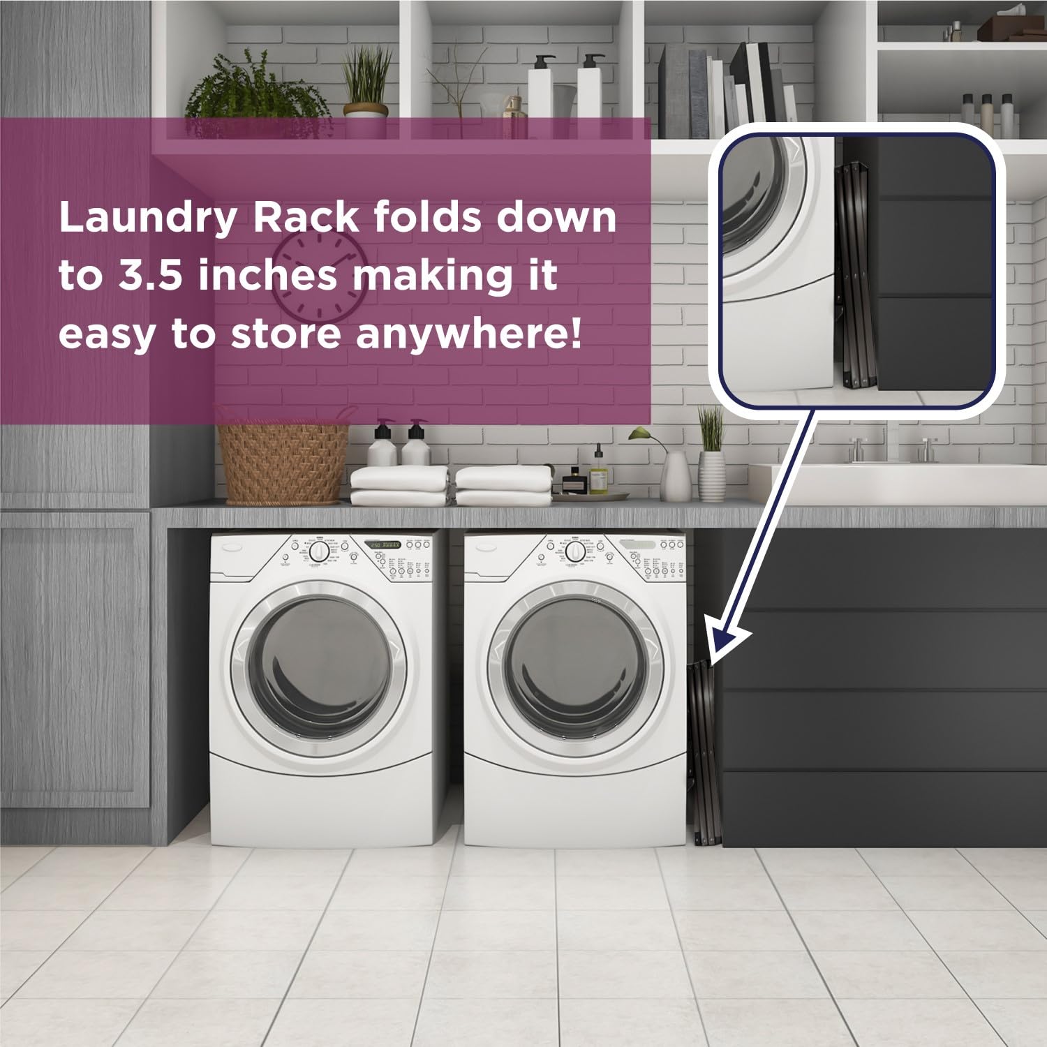 3 Tier Expandable Collapsing Foldable Laundry Rack for Air Drying Clothing
