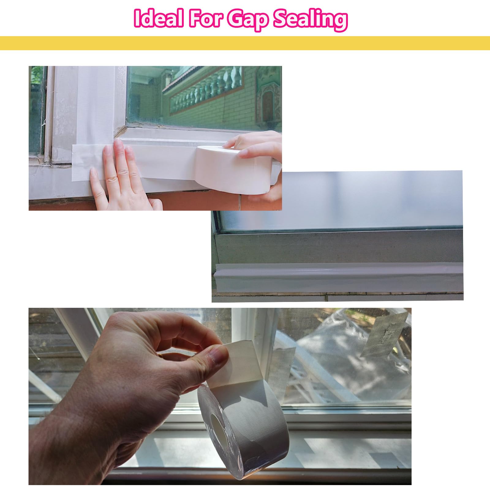 White Window Weather Sealing Tape 2Inch X 65Ft (65.5 Foot)