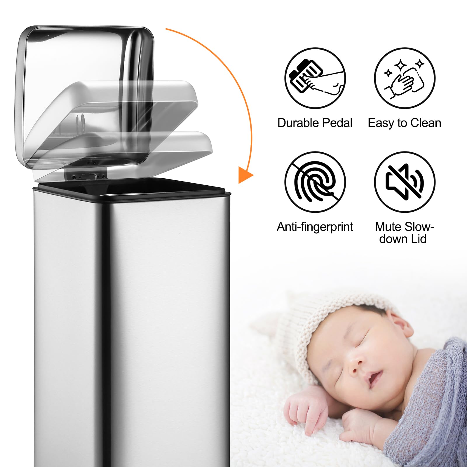 8Gallon 30L Kitchen Trash Can