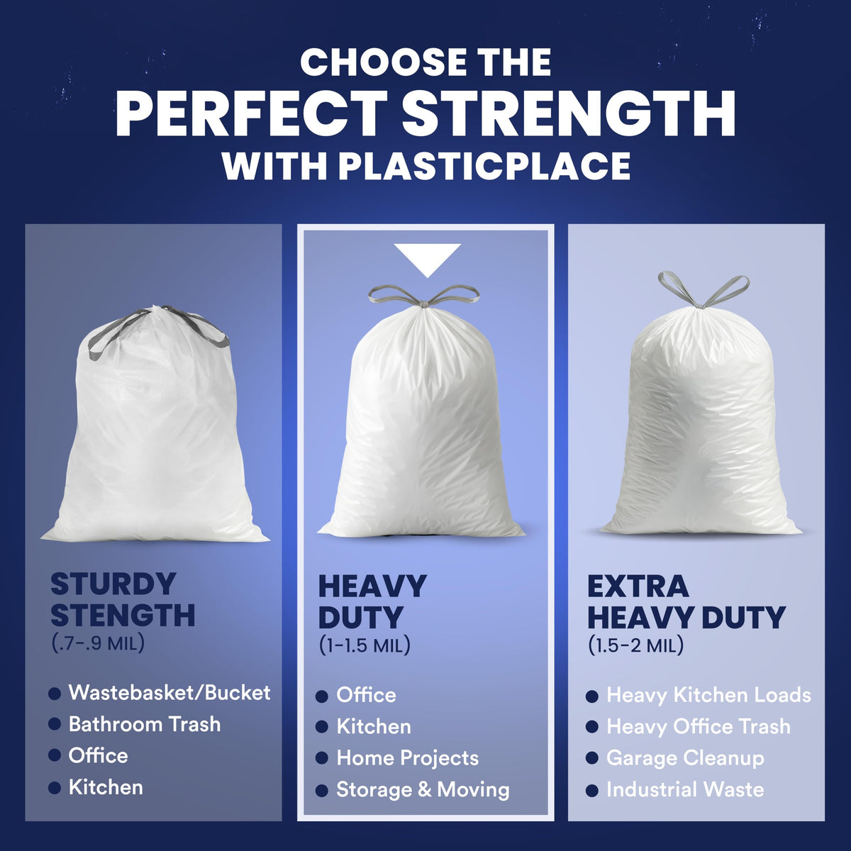 13 Gallon Trash Bags â”‚ 1.2 Mil â”‚ White Drawstring Garbage Can Liners â”‚ 24" x 31" (200 Count)