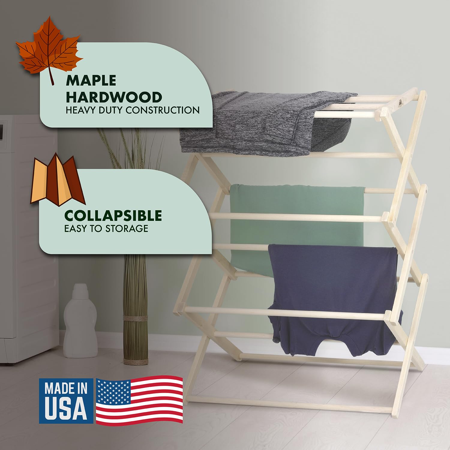 Premium American Maple Clothes Drying Rack