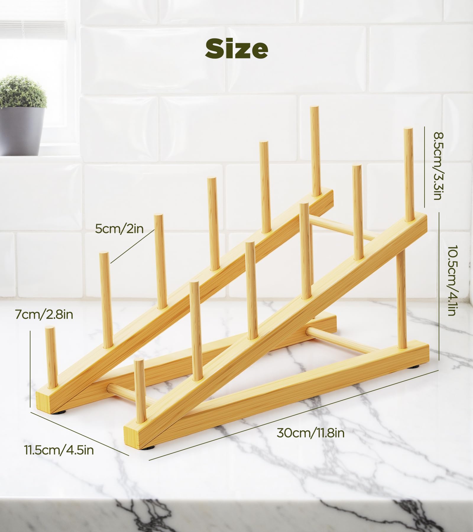 2 Pack Bamboo Dish Drying Rack (2 Count)
